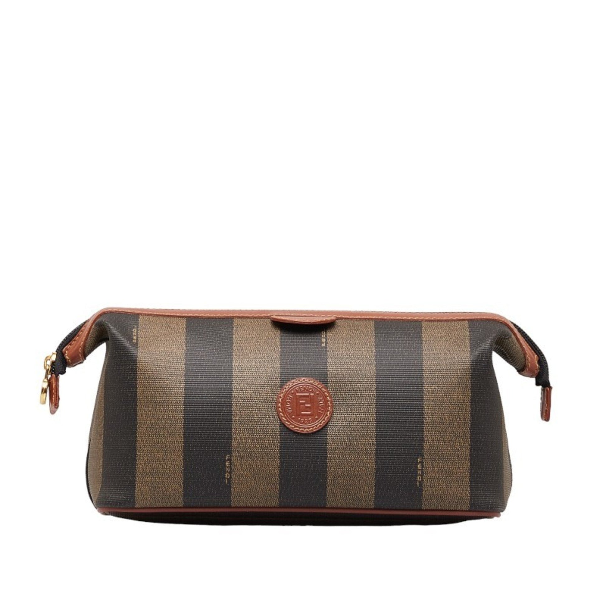 Fendi Beige Canvas Clutch Bag