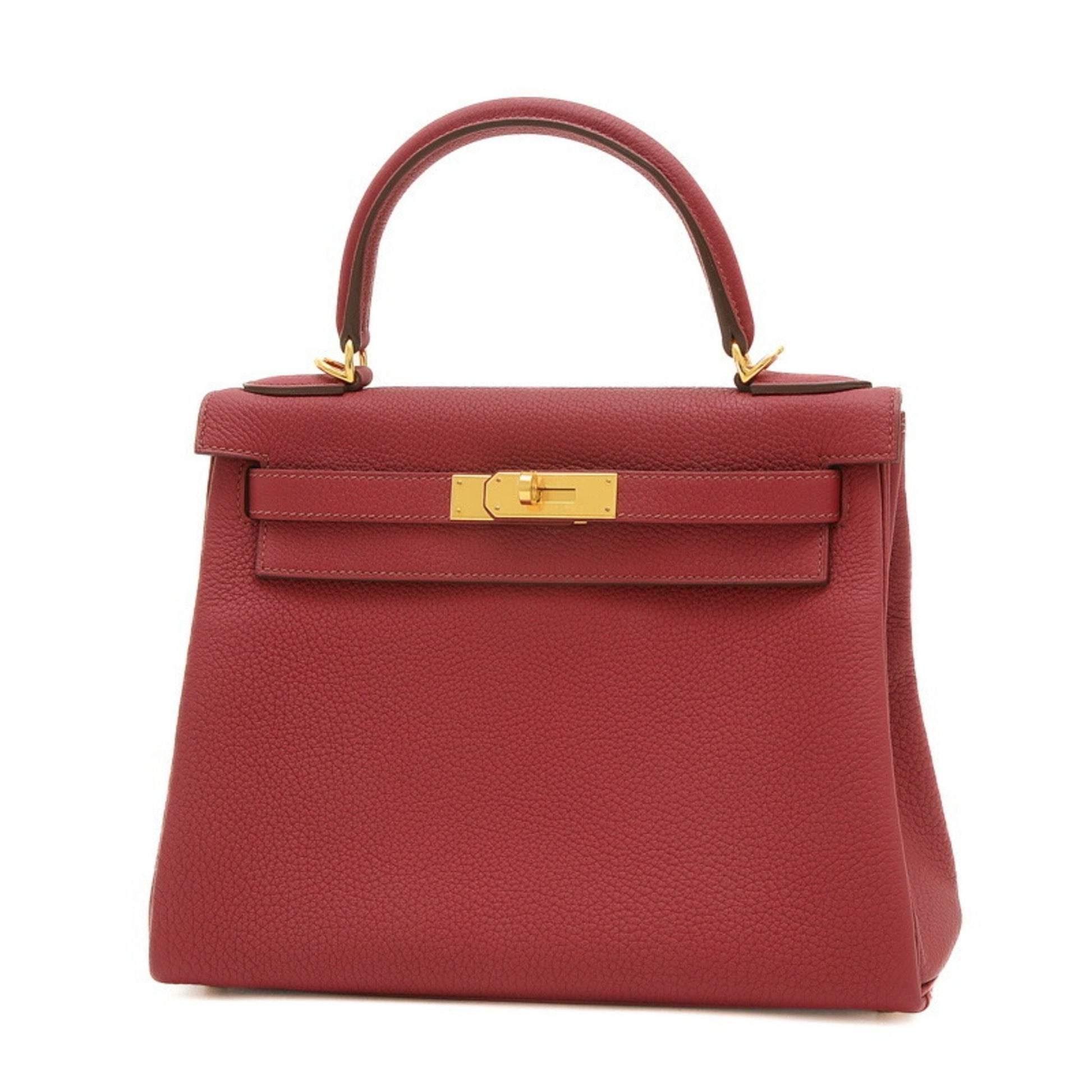 Hermès Kelly 28 Burgundy Leather Handbag 