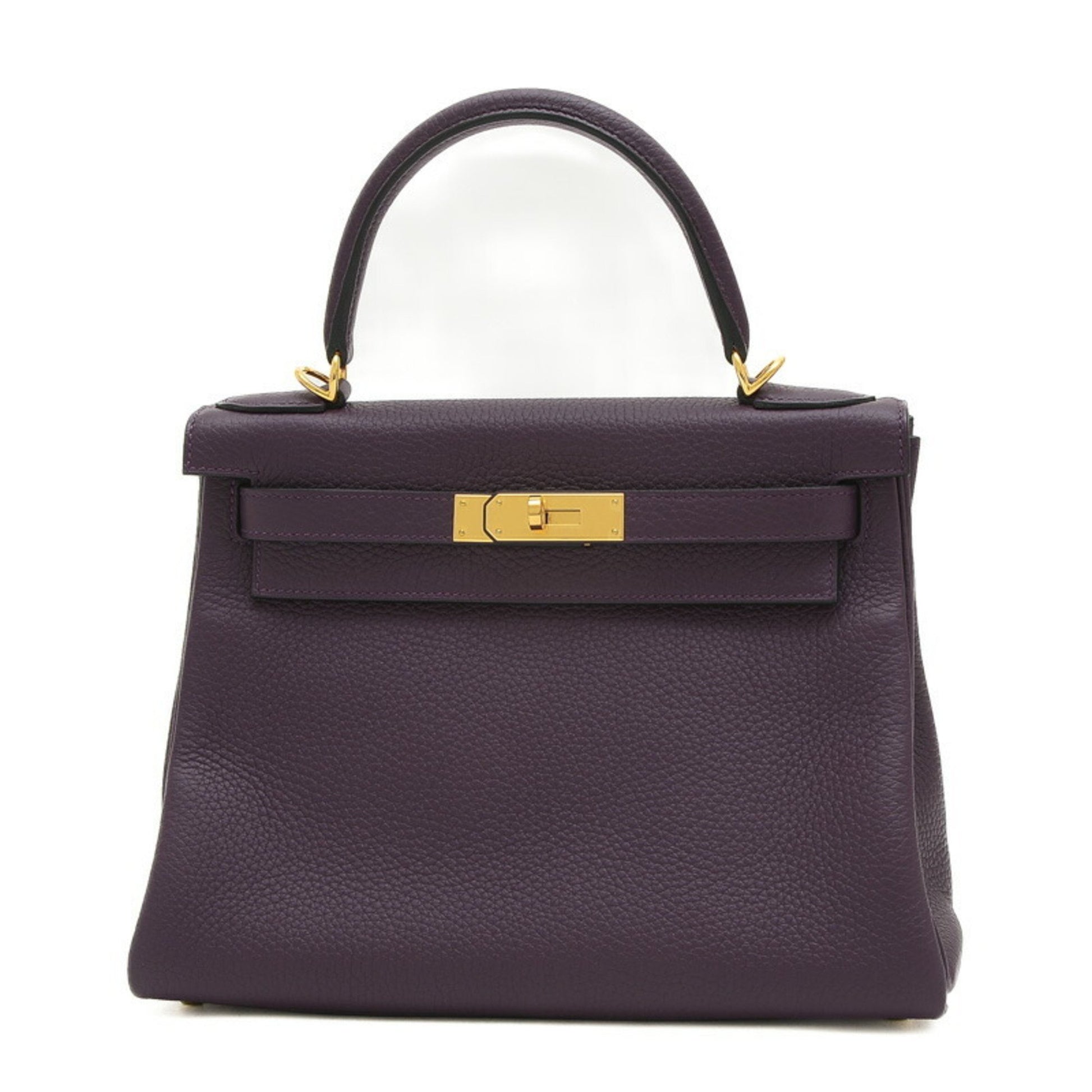 Hermès Kelly 28 Purple Leather Handbag 