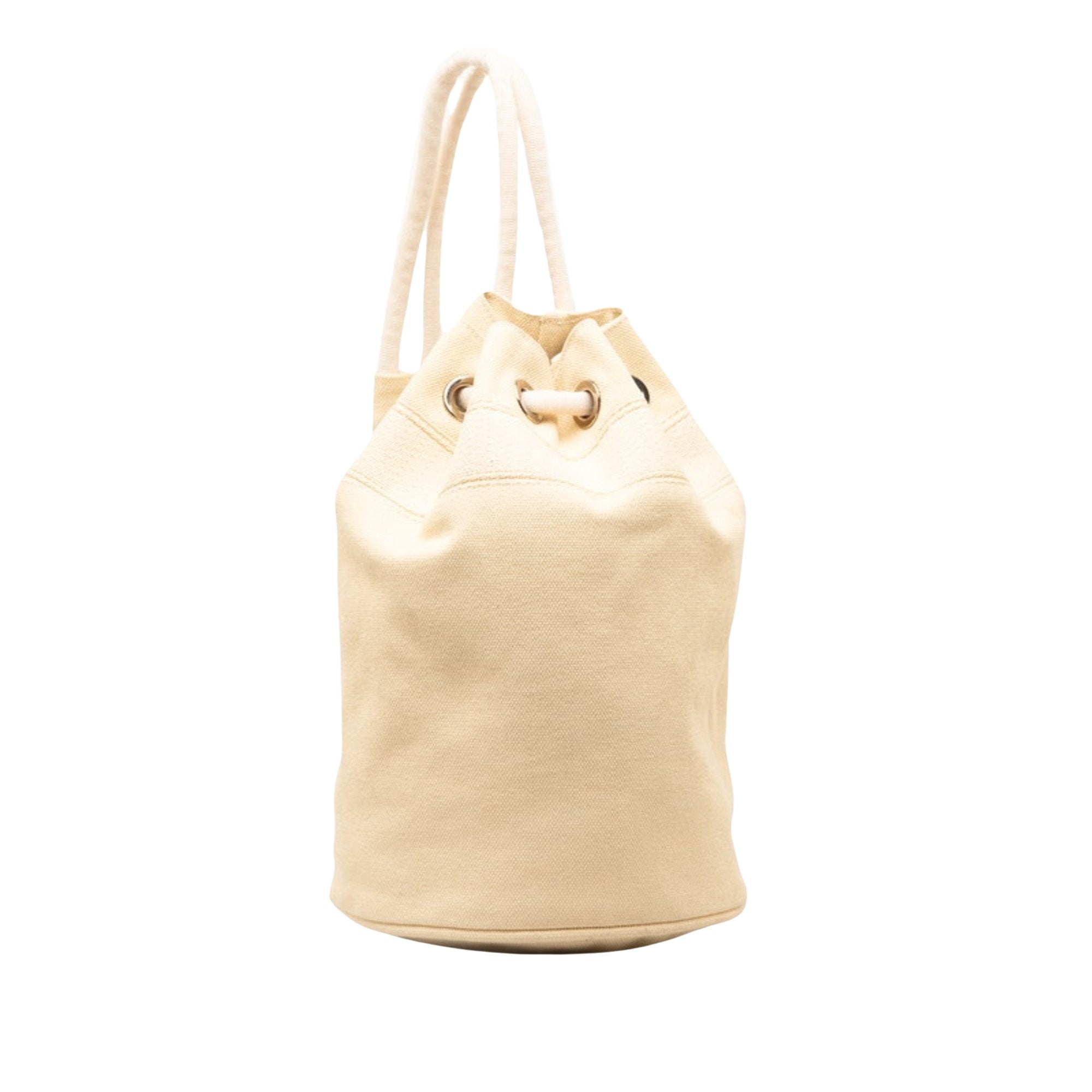 Hermès Polochon Beige Cotton Shopper Bag