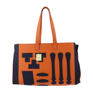 Hermès Petit H Orange Leather Tote Bag