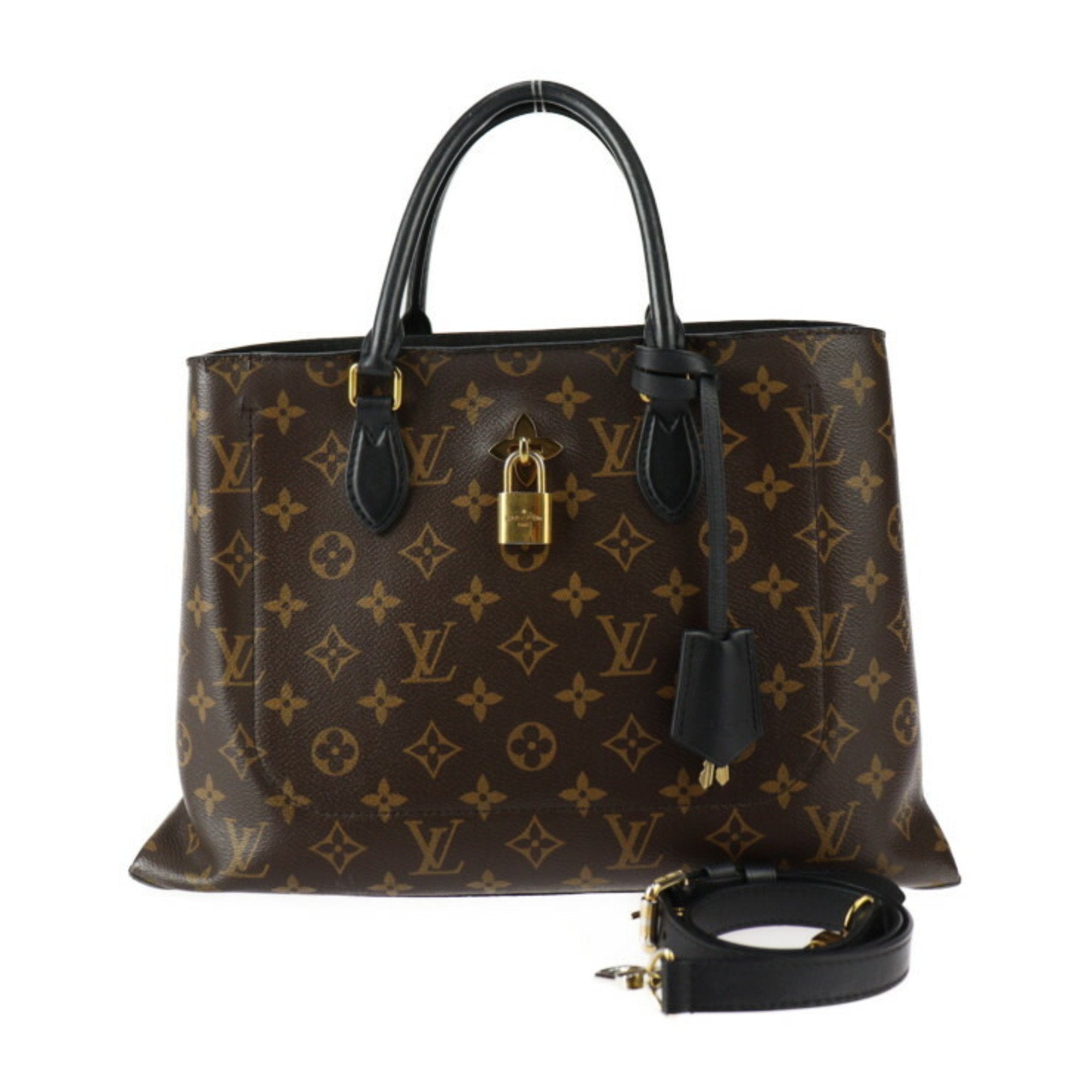 Louis Vuitton Flower Brown Canvas Handbag 