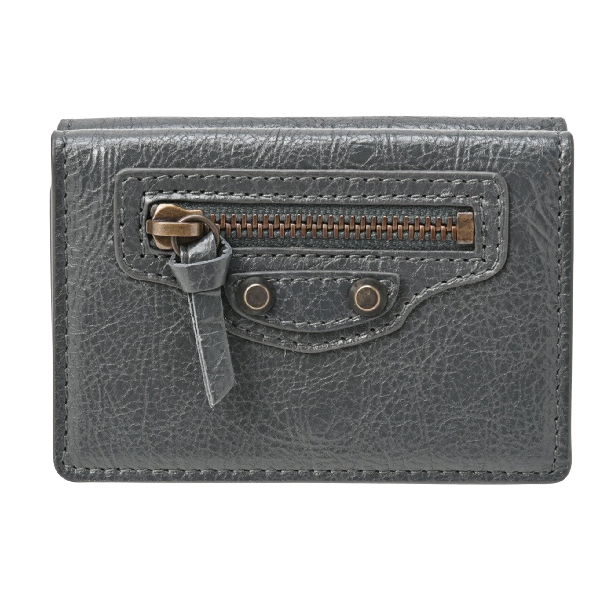 Balenciaga Cagole Grey Leather Wallet 