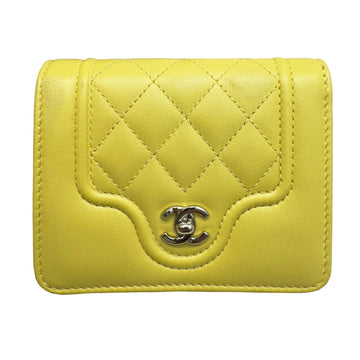 Chanel Mademoiselle Yellow Leather Wallet 