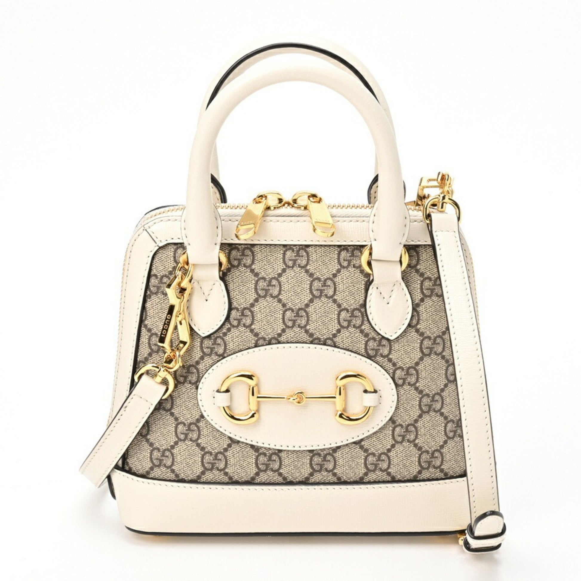 Gucci Horsebit Grey Canvas Handbag 