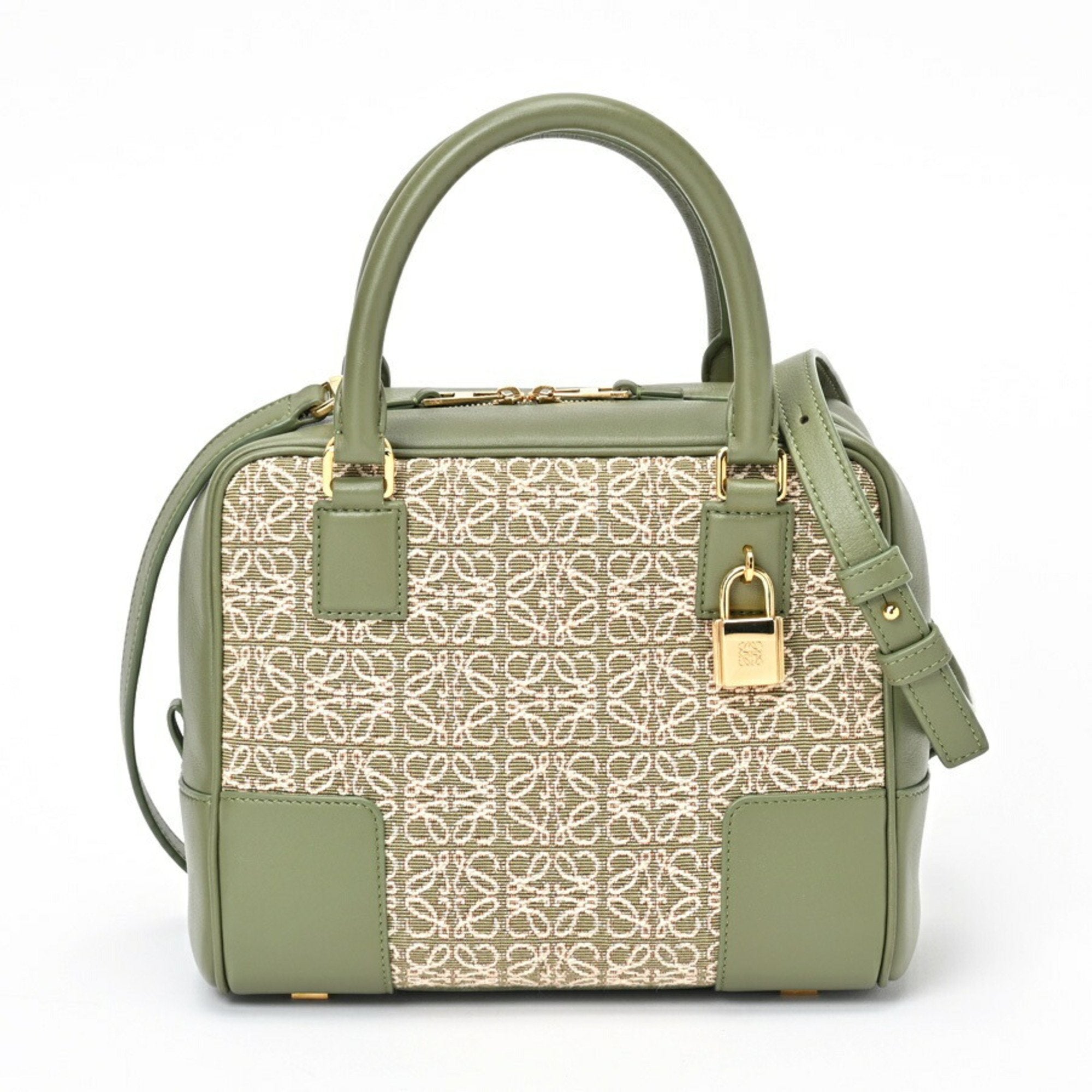 Loewe Amazona Green Canvas Handbag 