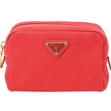 Prada Red Canvas Clutch Bag