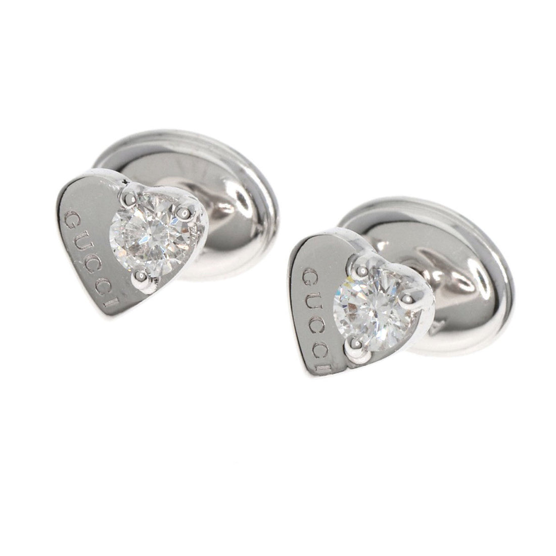 Gucci Heart Silver White Gold Earring 