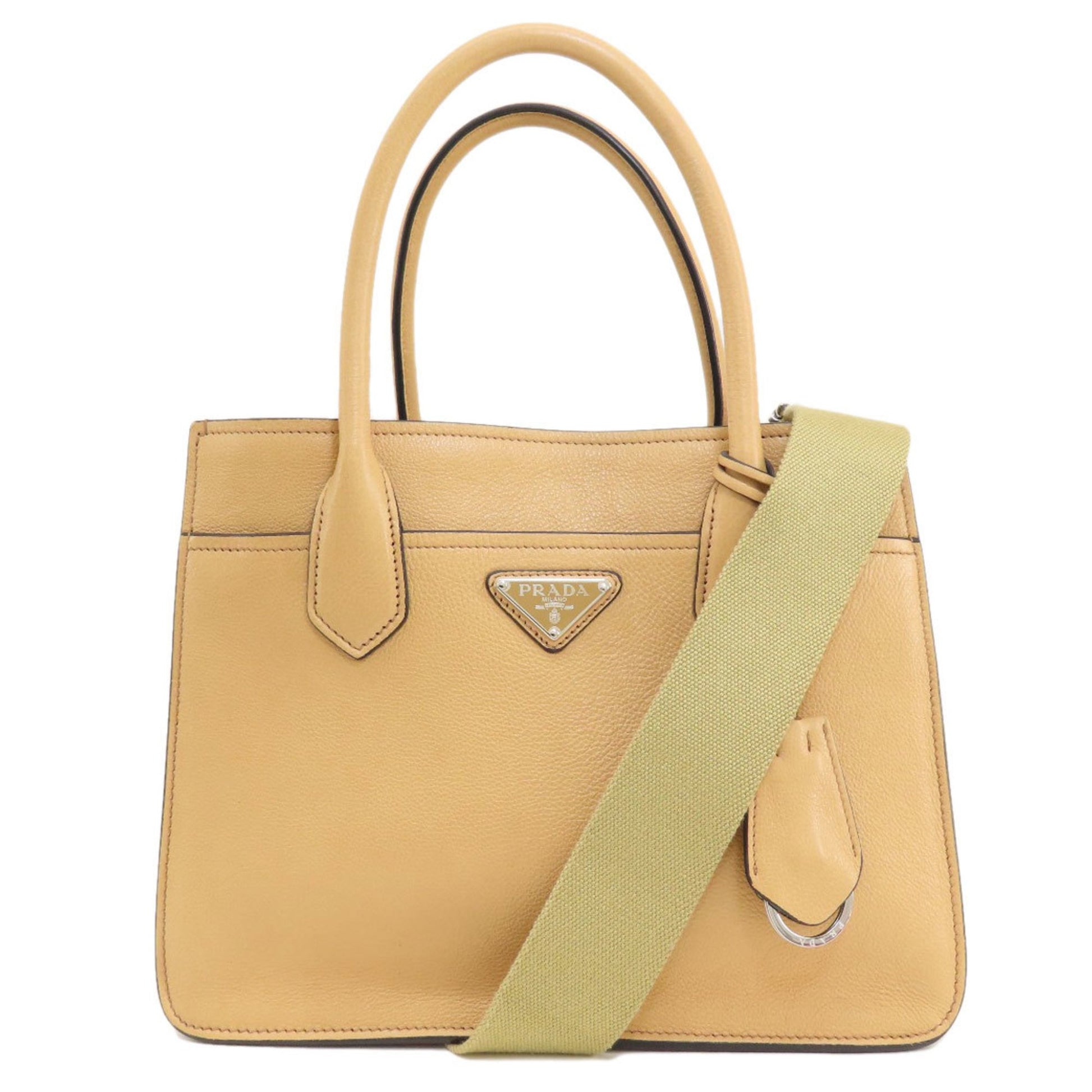 Prada Saffiano Beige Leather Handbag 