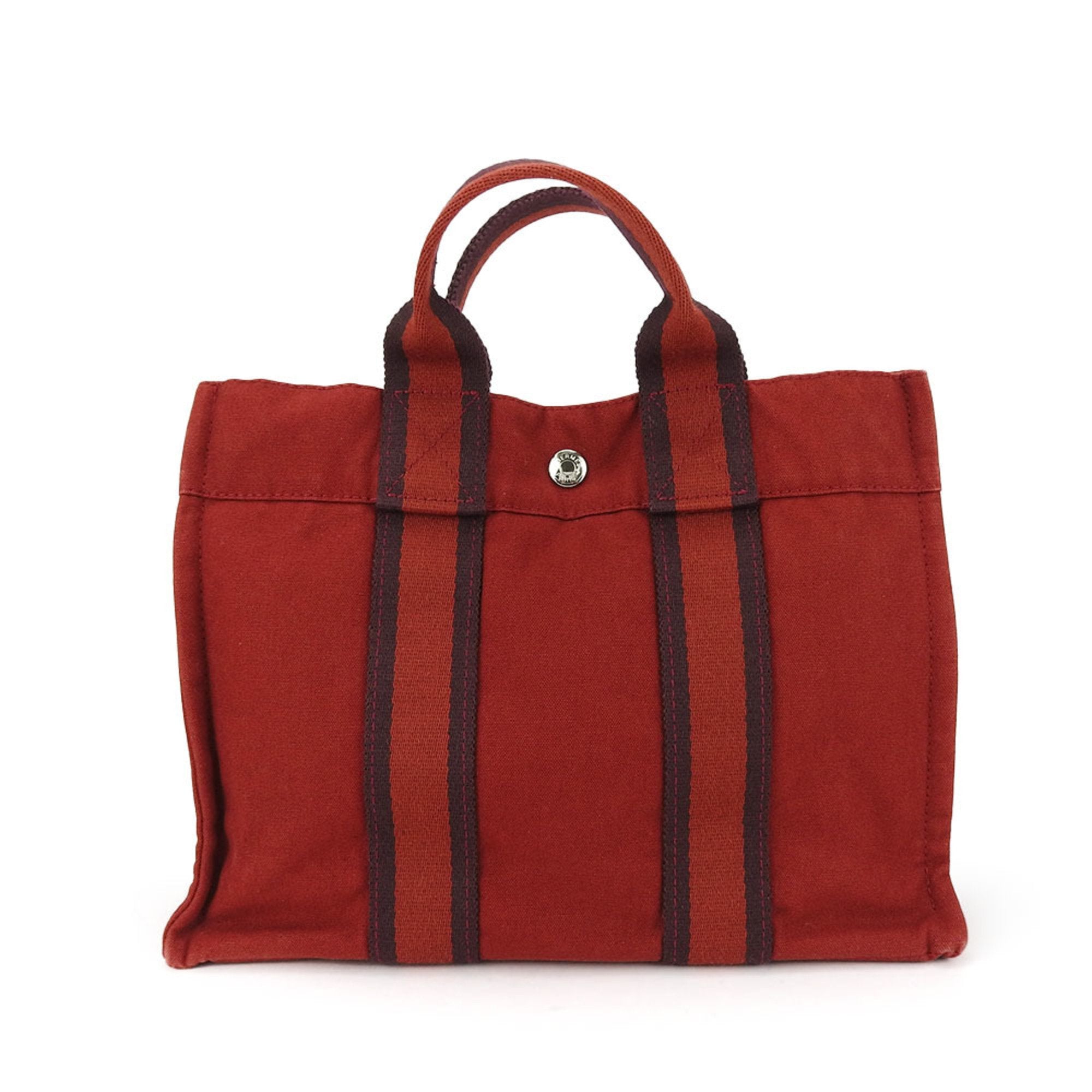 Hermès Red Canvas Handbag 