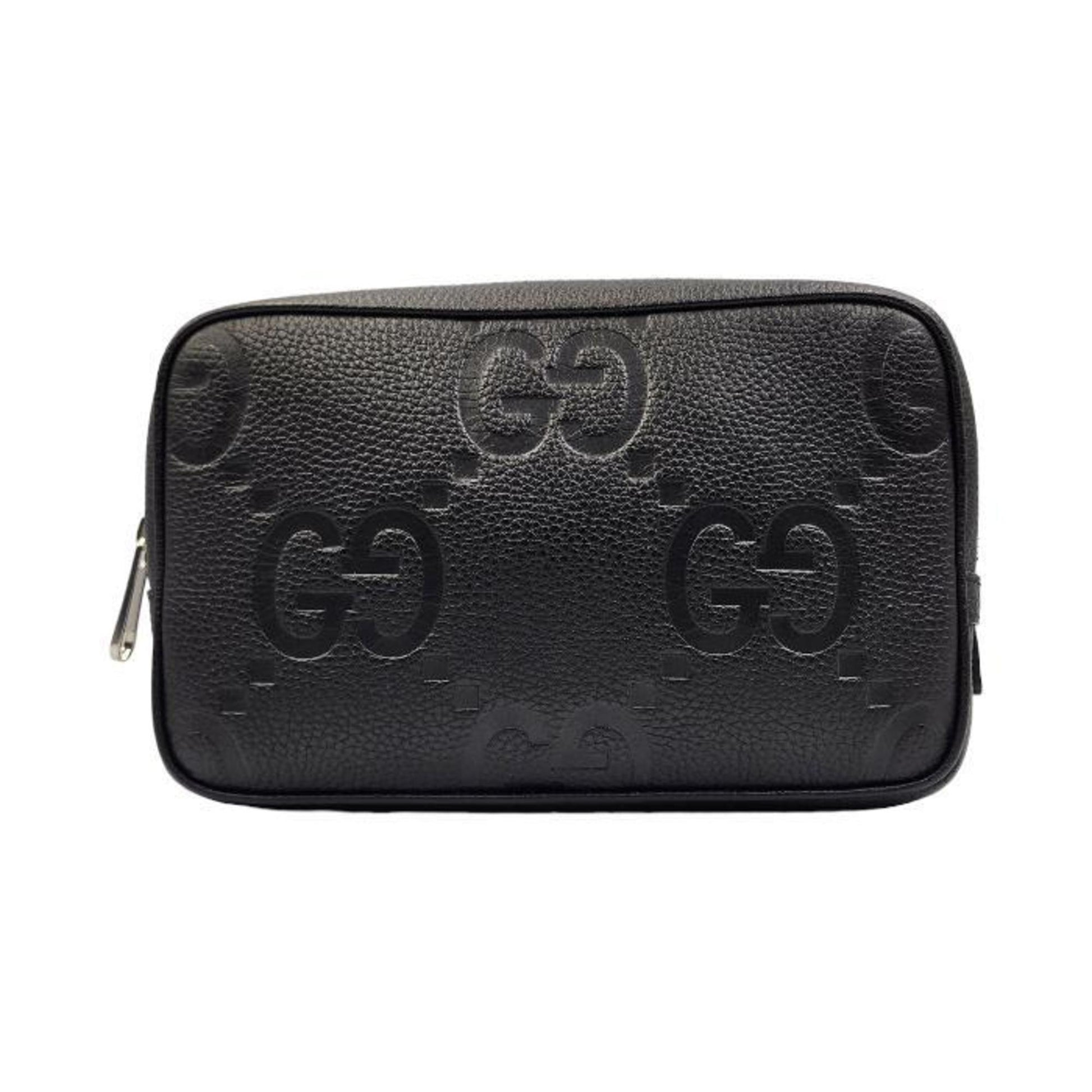 Gucci GG Jumbo Black Leather Clutch Bag