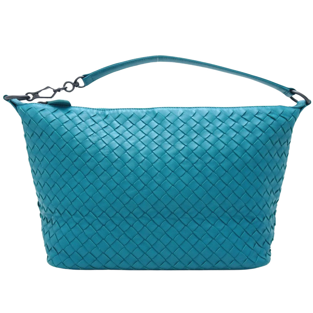 Bottega Veneta Intrecciato Turquoise Leather Shopper Bag