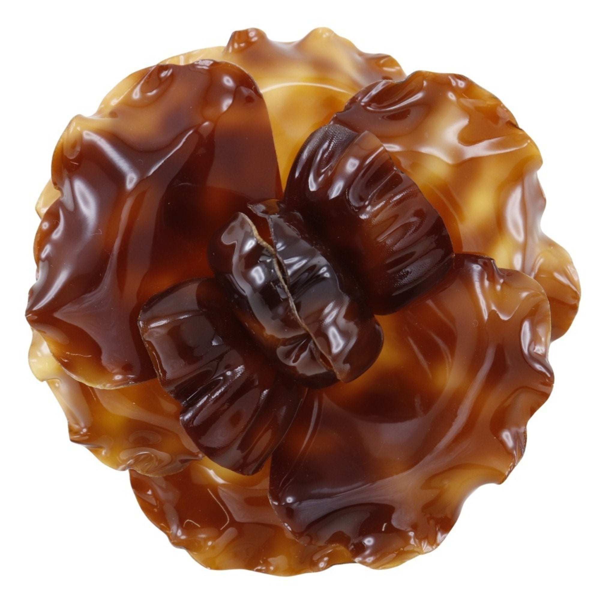 Chanel Camellia Brown Plastic Brooch 