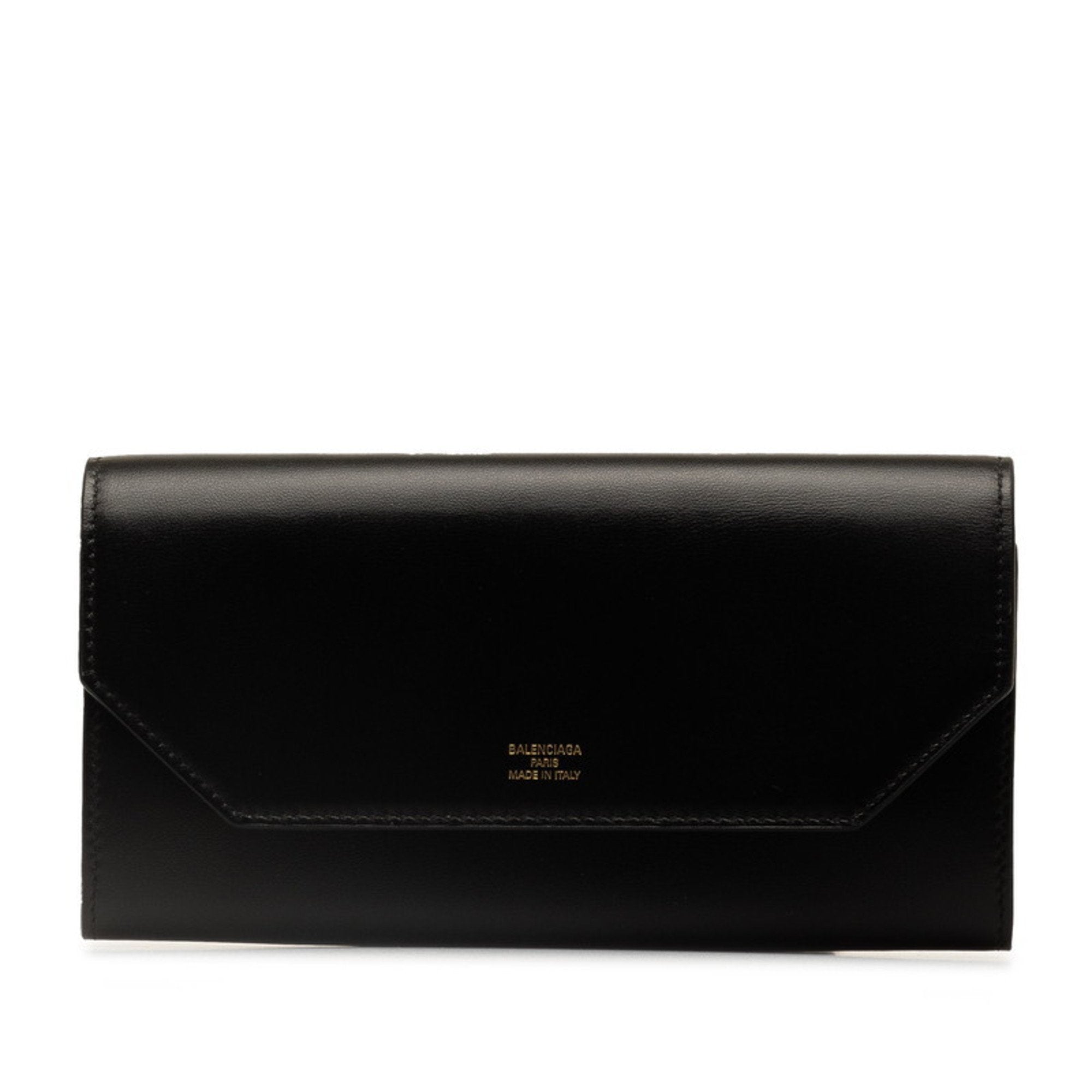 Balenciaga Continental Zip Around Black Leather Wallet 