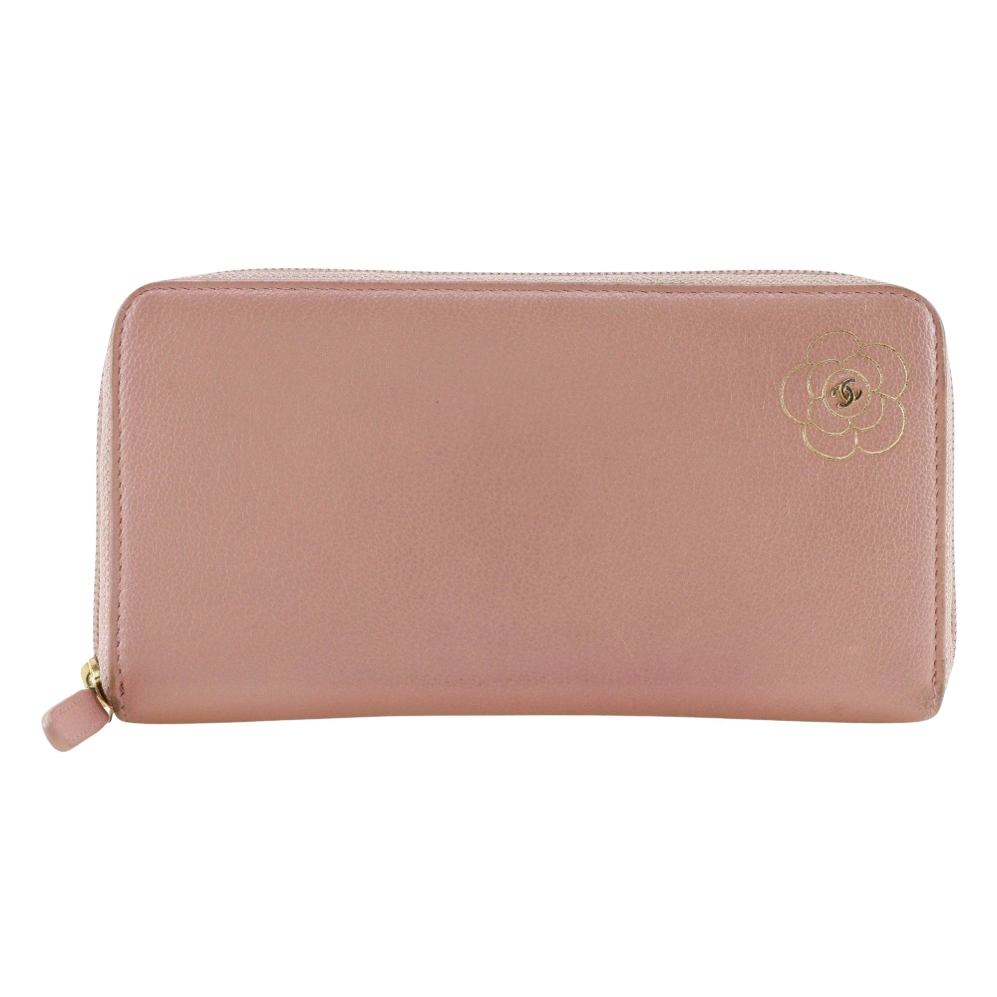 Chanel Camellia Pink Leather Wallet 