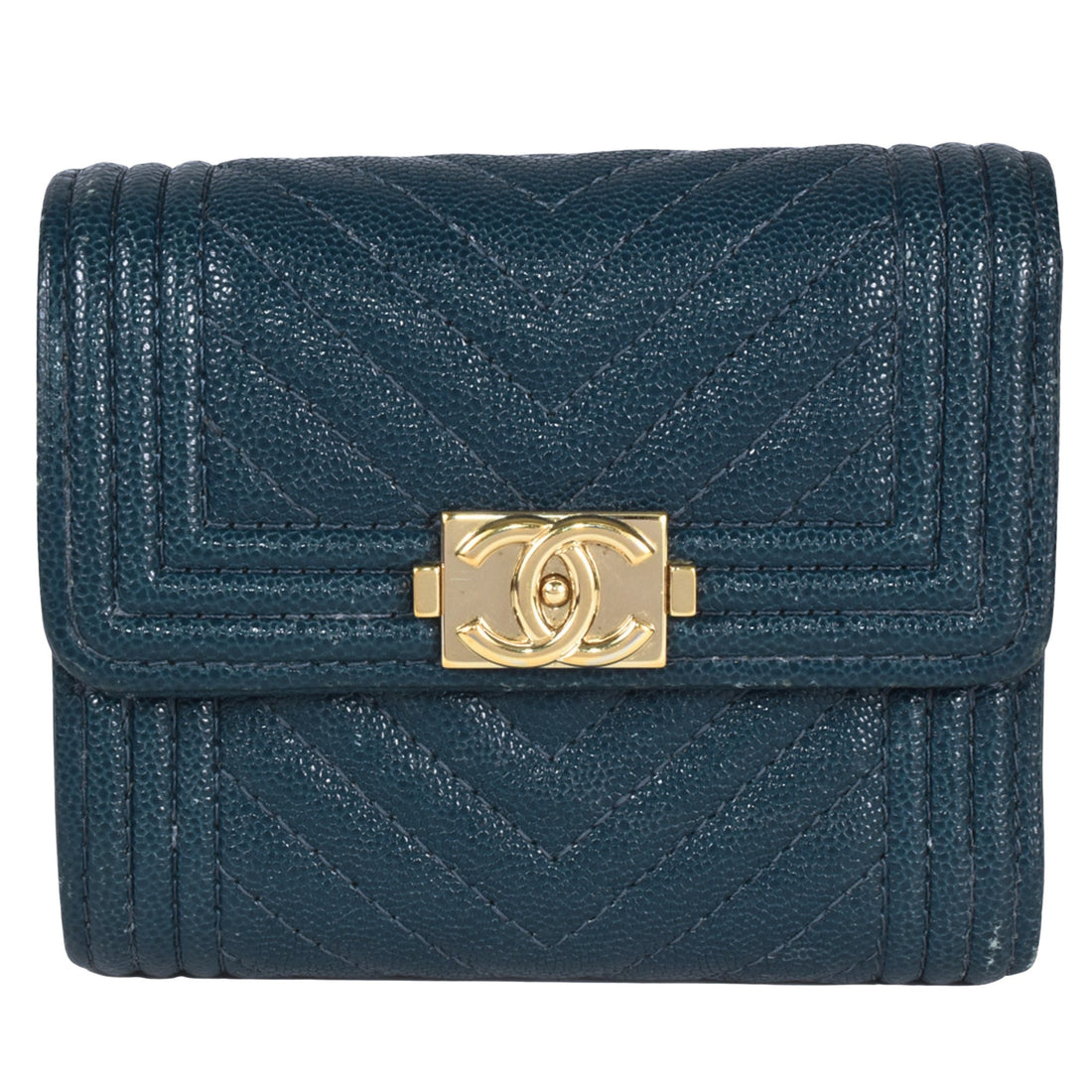 Chanel Boy Navy Leather Wallet 