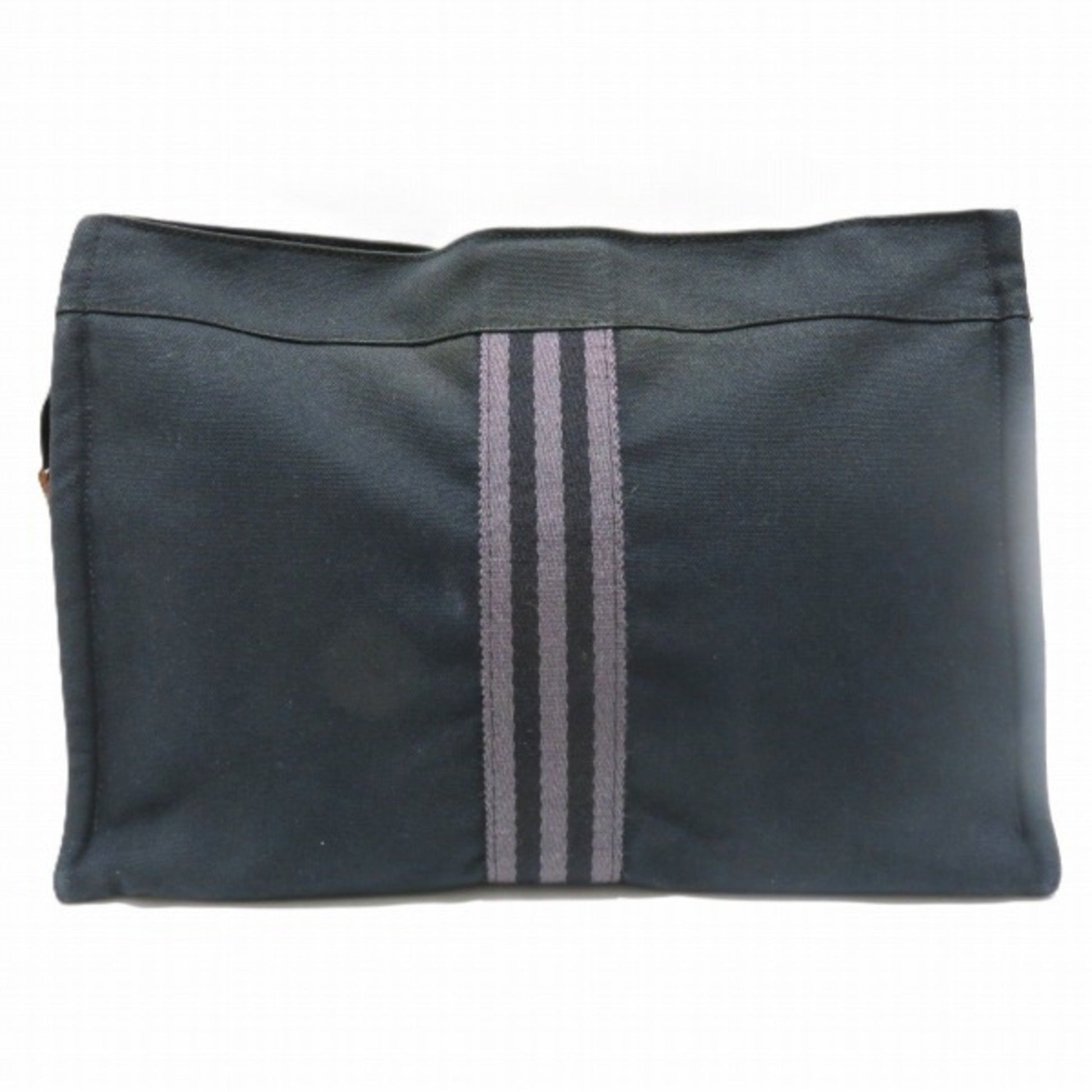 Hermès Pochette Black Canvas Clutch Bag