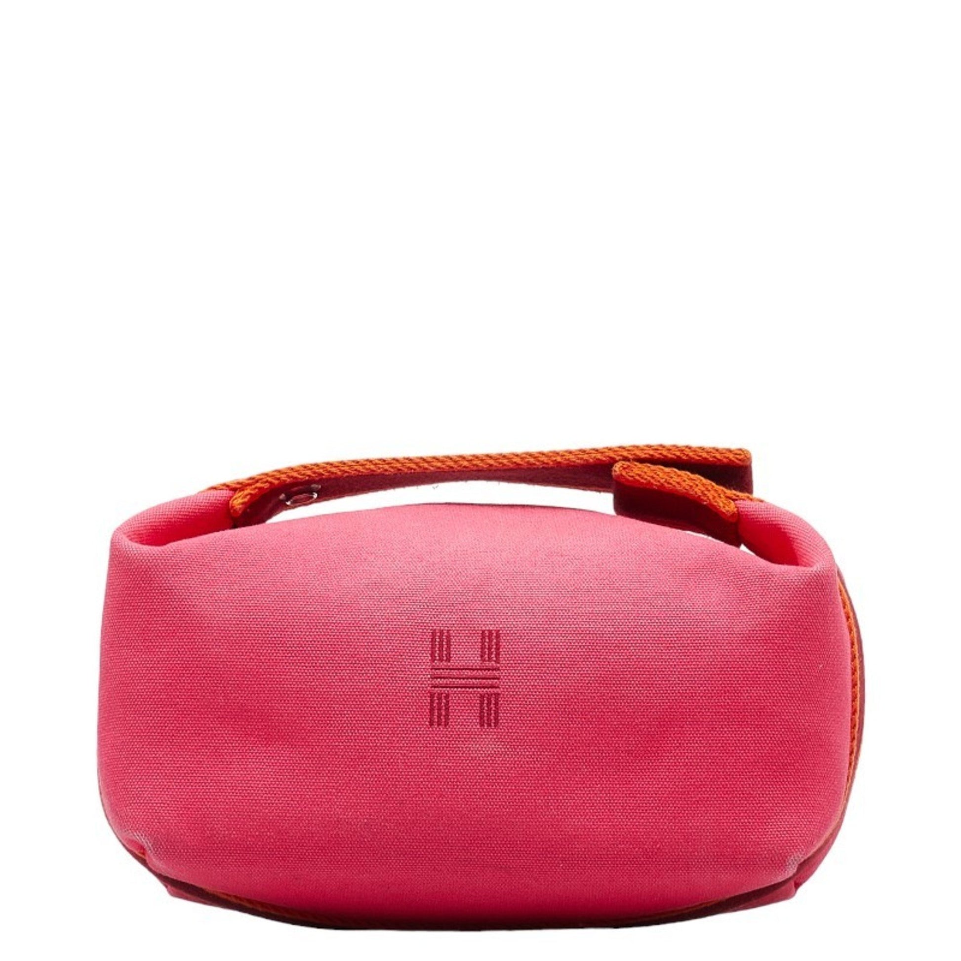 Hermès Bride-à-Brac Pink Canvas Clutch Bag