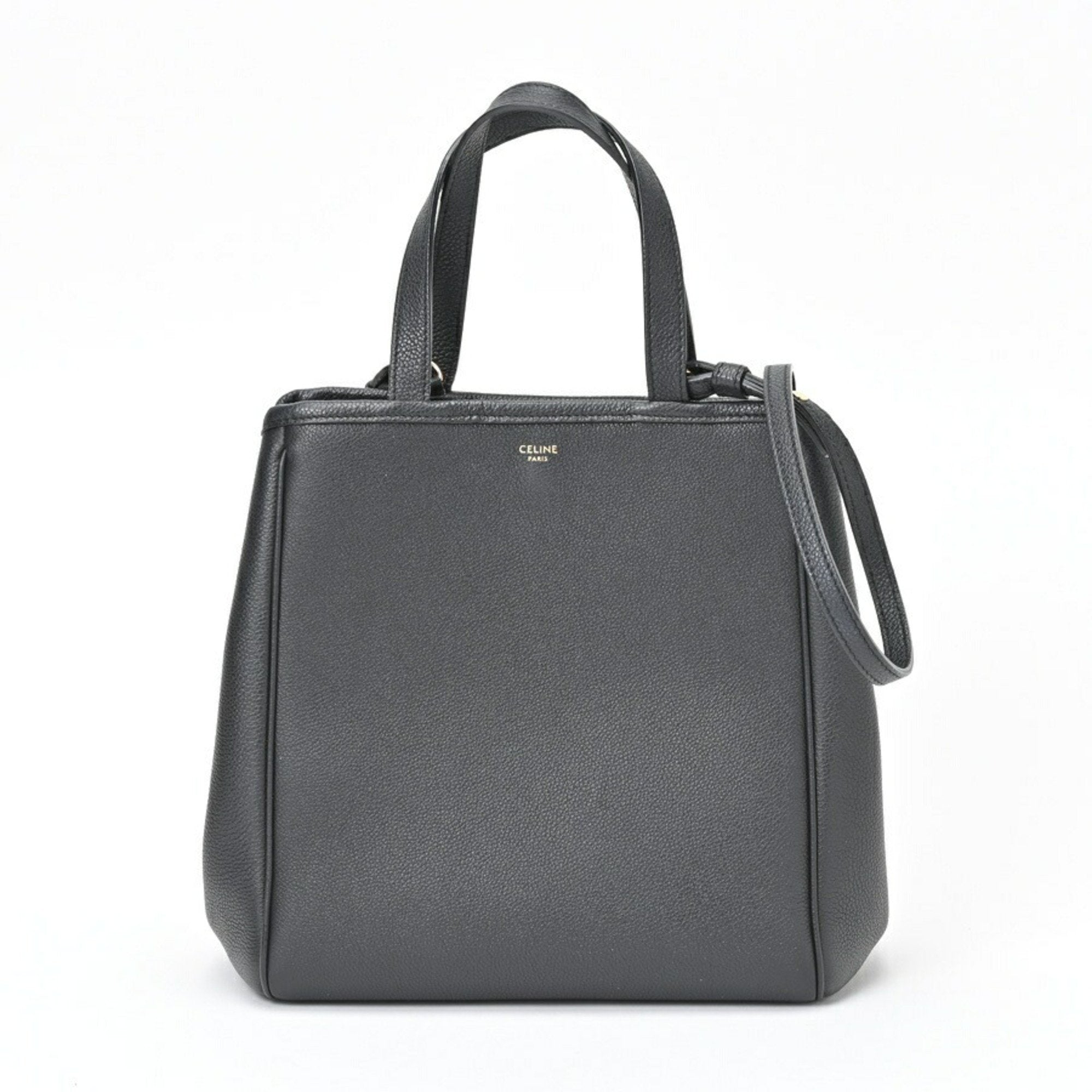 Céline Black Leather Tote Bag