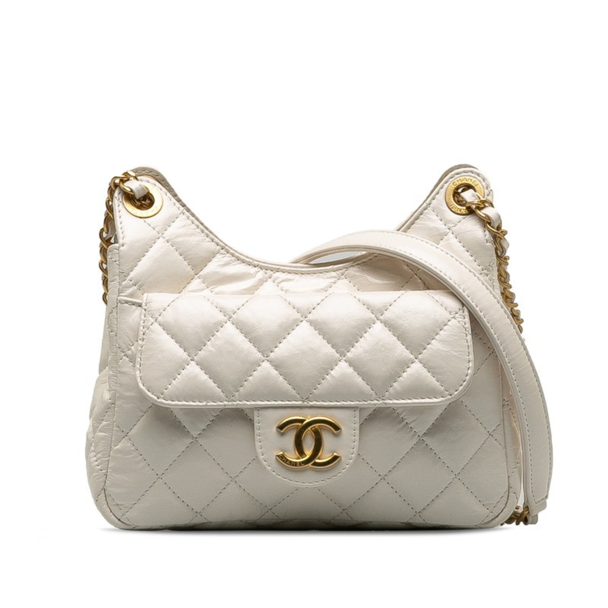 Chanel Hobo White Leather Shopper Bag