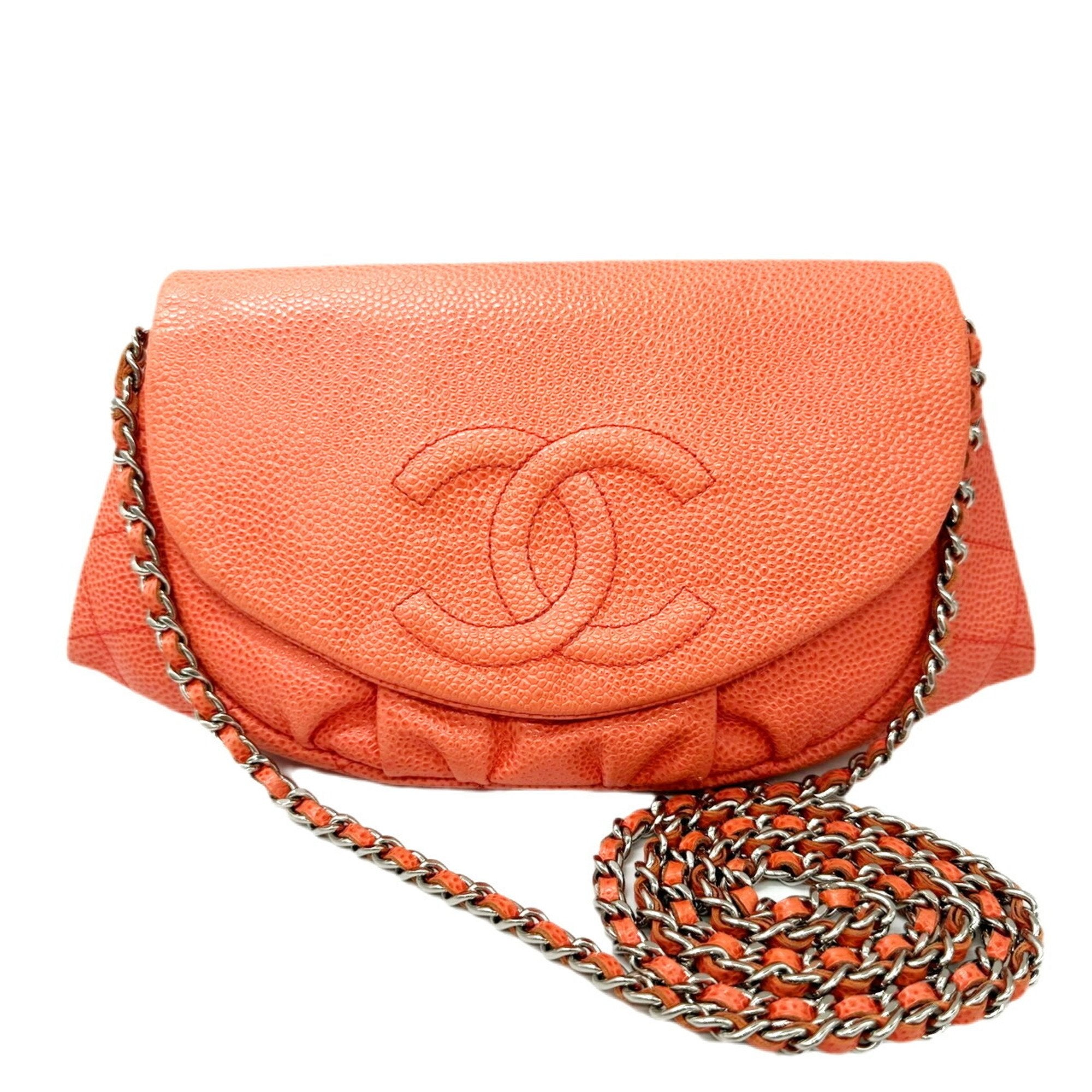 Chanel Half moon Pink Leather Shoulder Bag