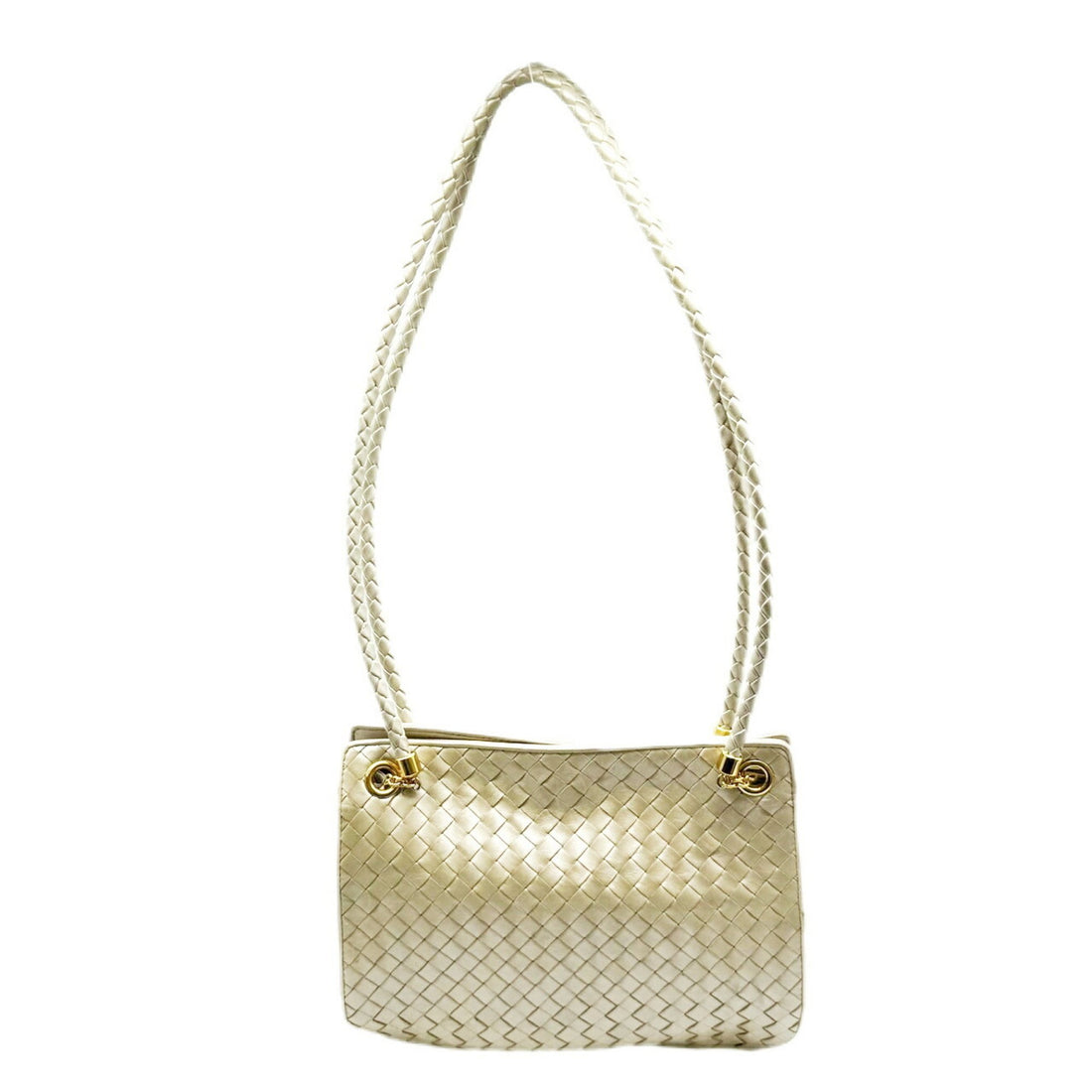 Bottega Veneta Intrecciato Gold Leather Shoulder Bag