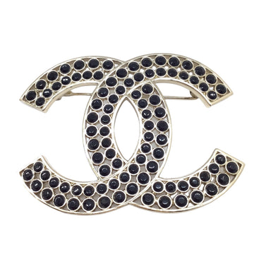 Chanel Coco Mark Black Gold Plated Brooch 