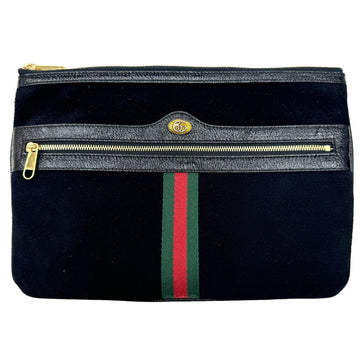 Gucci Ophidia Black Suede Clutch Bag