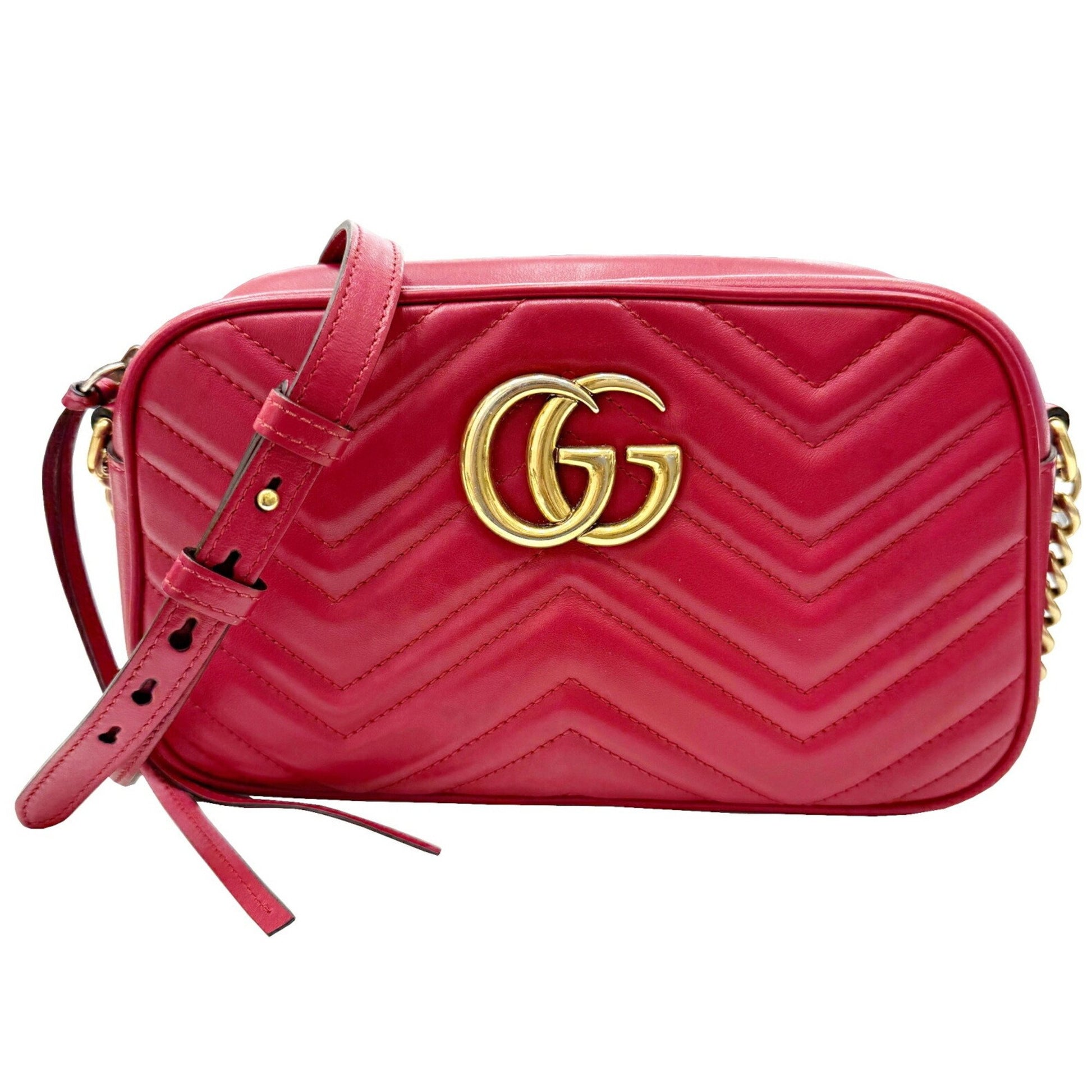 Gucci Marmont Pink Leather Shoulder Bag