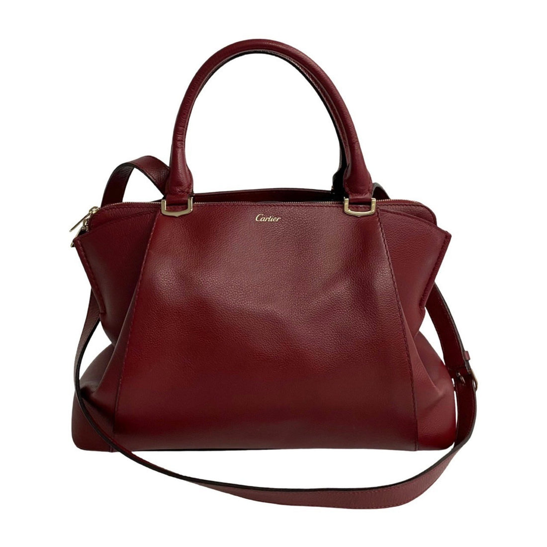 Cartier C de cartier Burgundy Leather Tote Bag