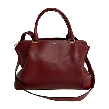 Cartier C de cartier Burgundy Leather Tote Bag