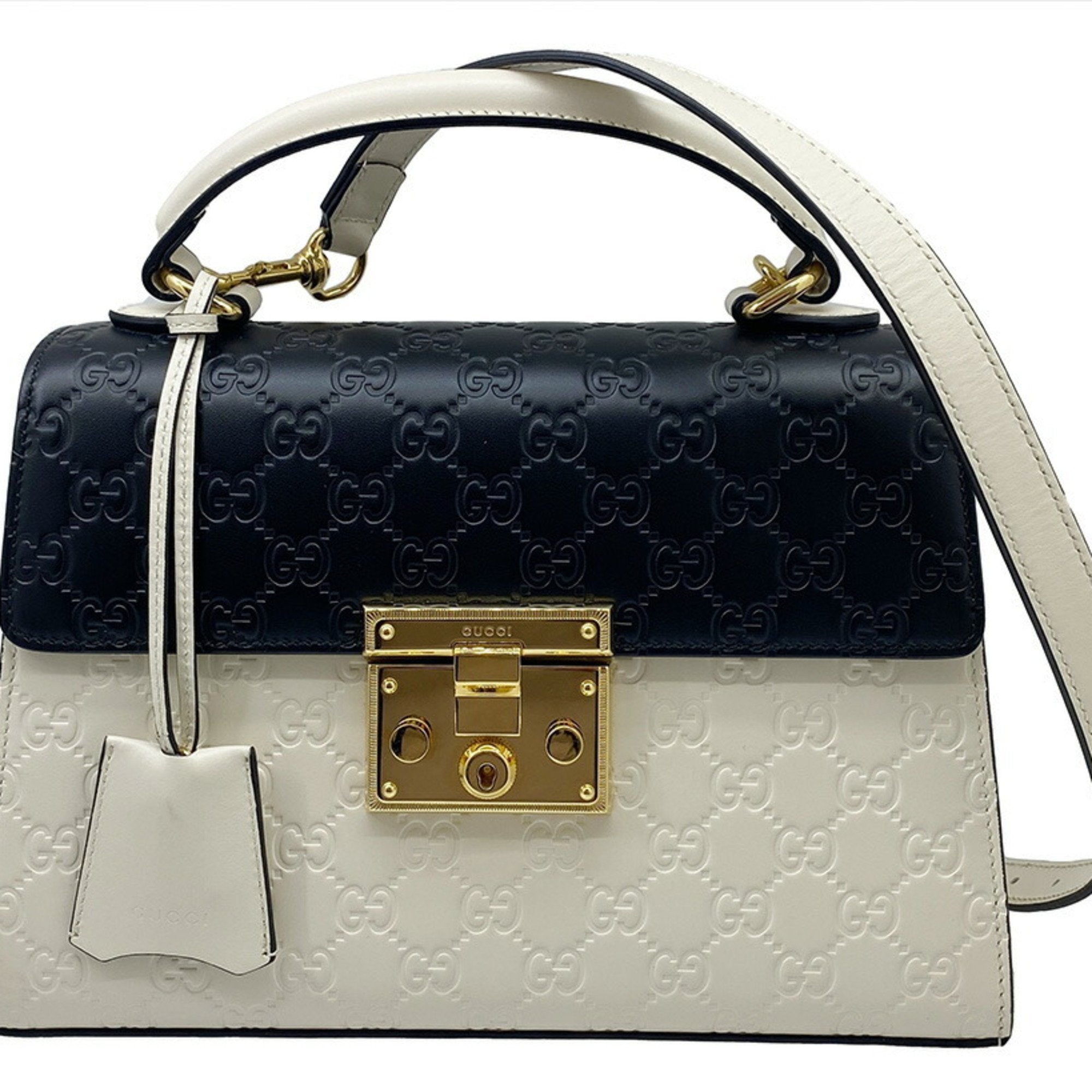 Gucci Padlock White Leather Handbag 