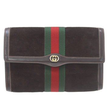 Gucci Cosmetic pouch Brown Suede Clutch Bag