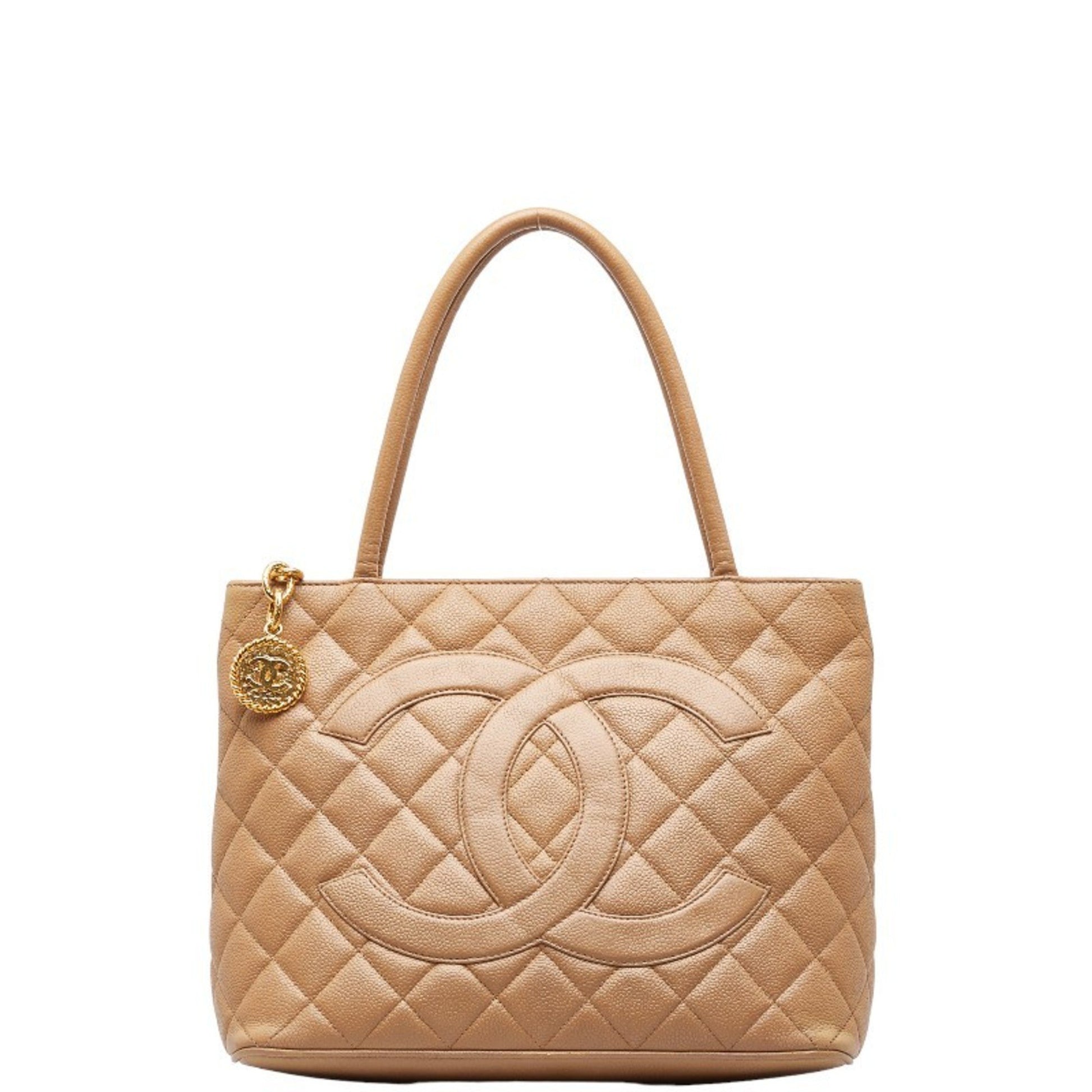 Chanel Medaillon Beige Leather Handbag 