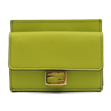 Fendi Baguette Green Leather Wallet 