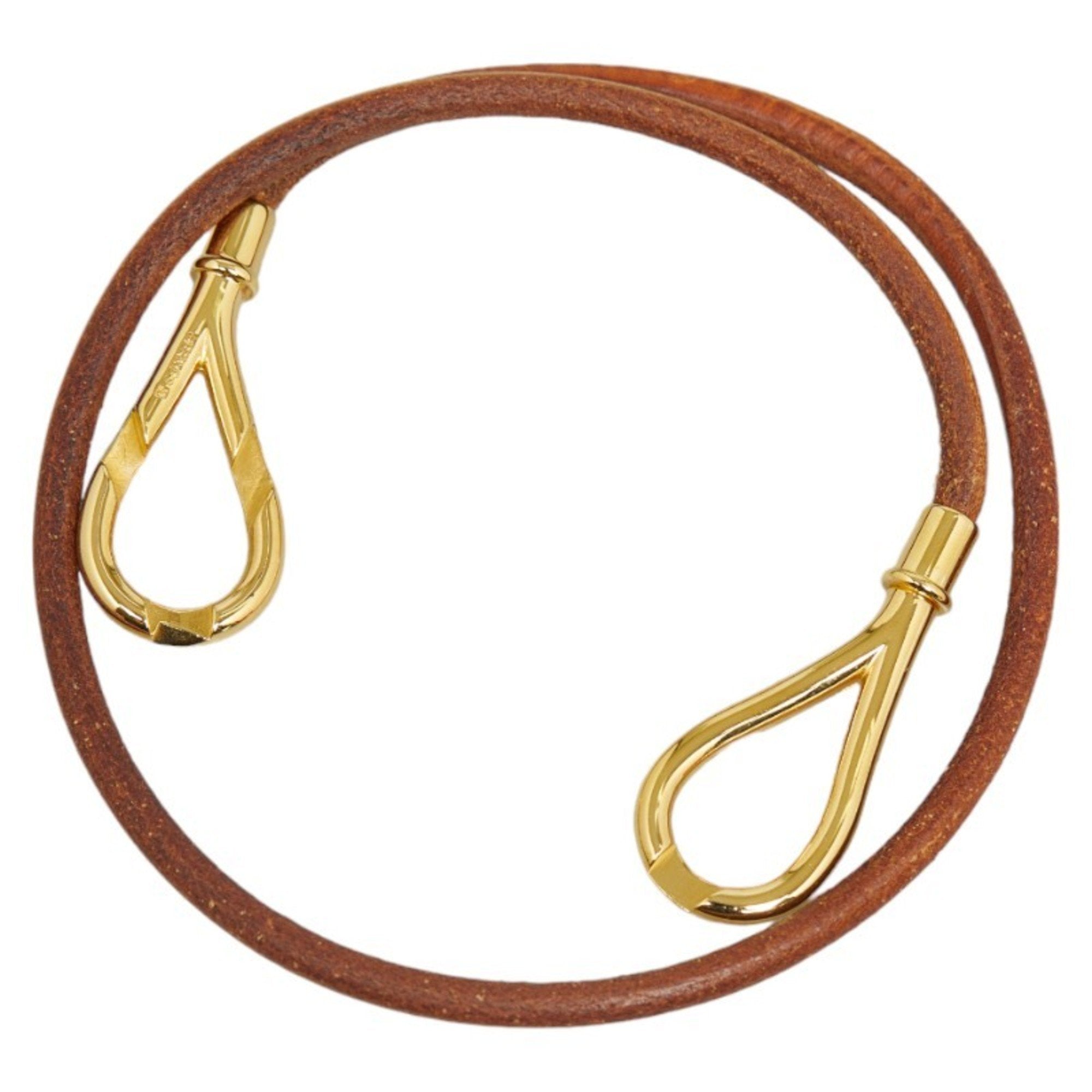 Hermès Atame Brown Leather Necklace 