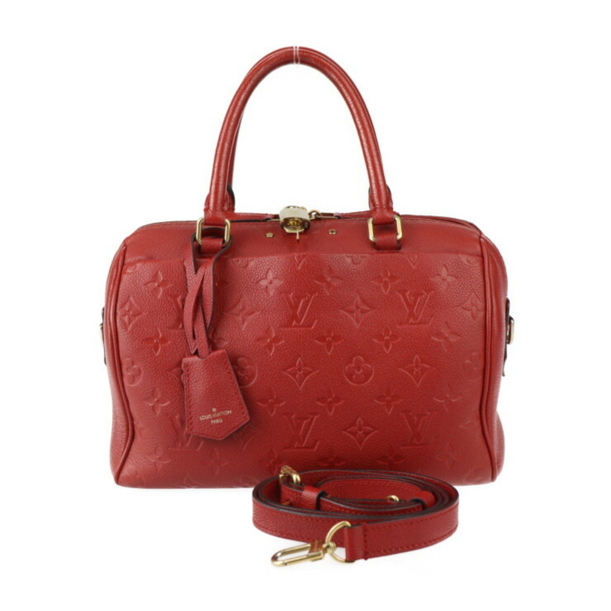 Louis Vuitton Speedy bandoulière 25 Red Leather Handbag 