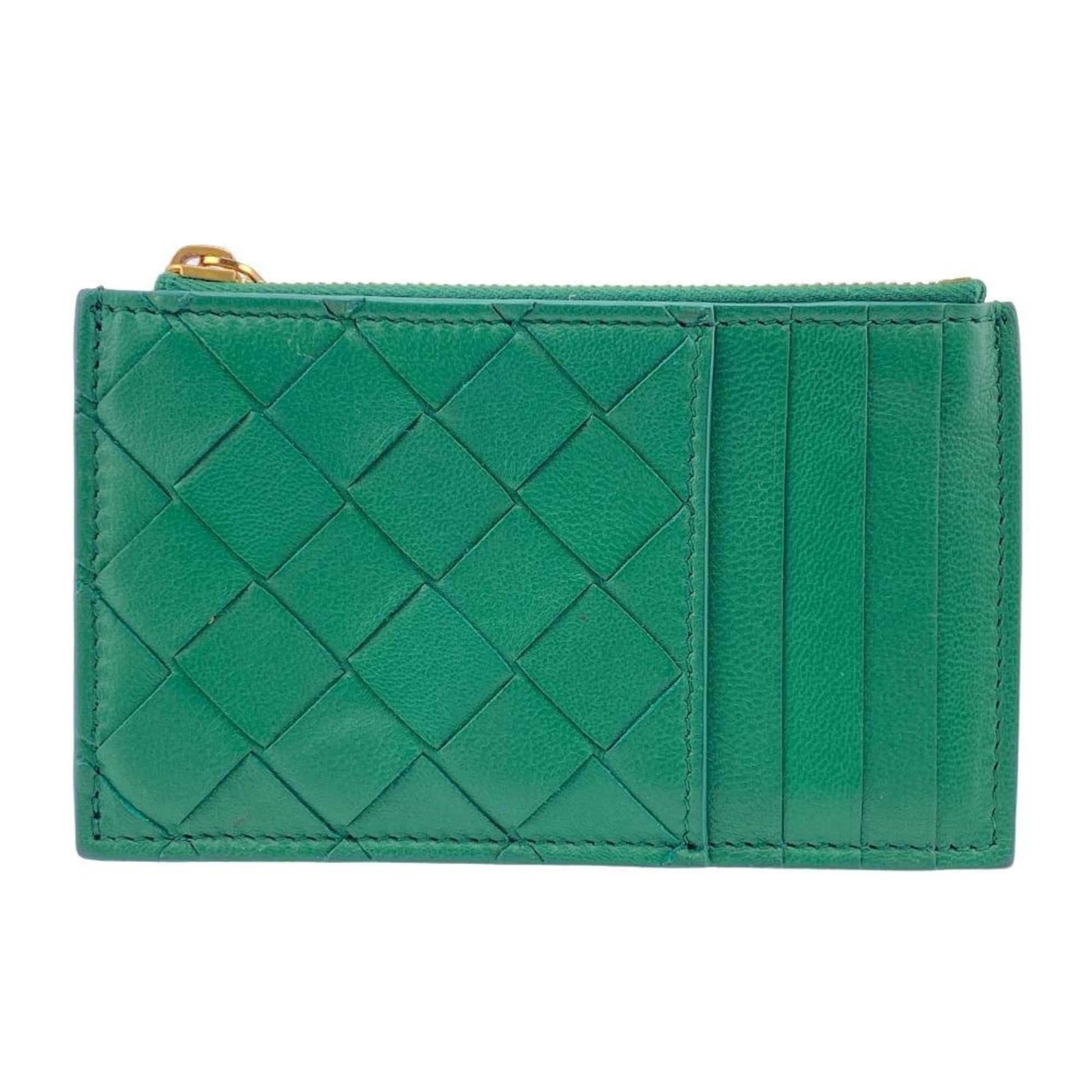 Bottega Veneta Card case Green Leather Wallet 