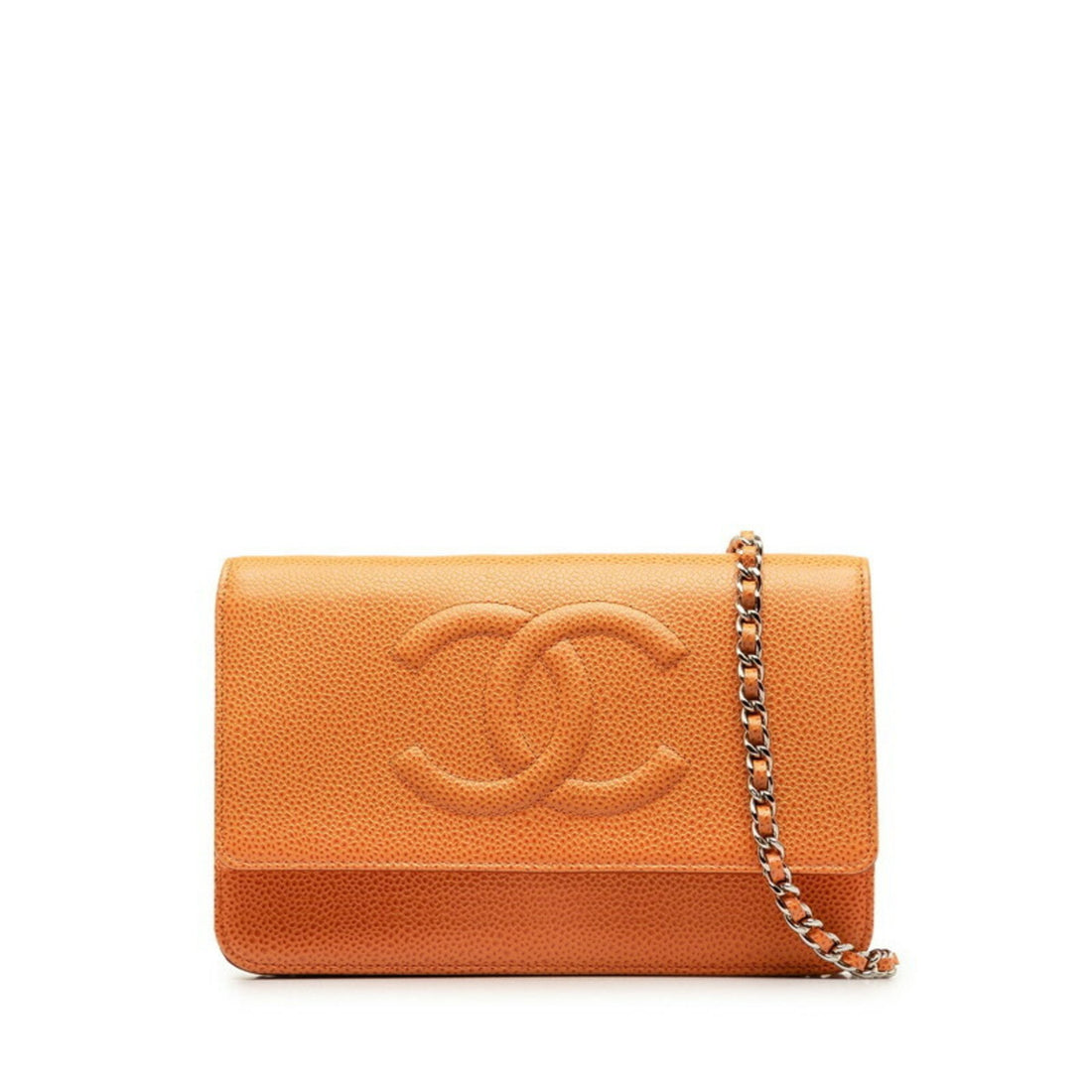 Chanel Wallet On Chain Orange Leather Shoulder Bag