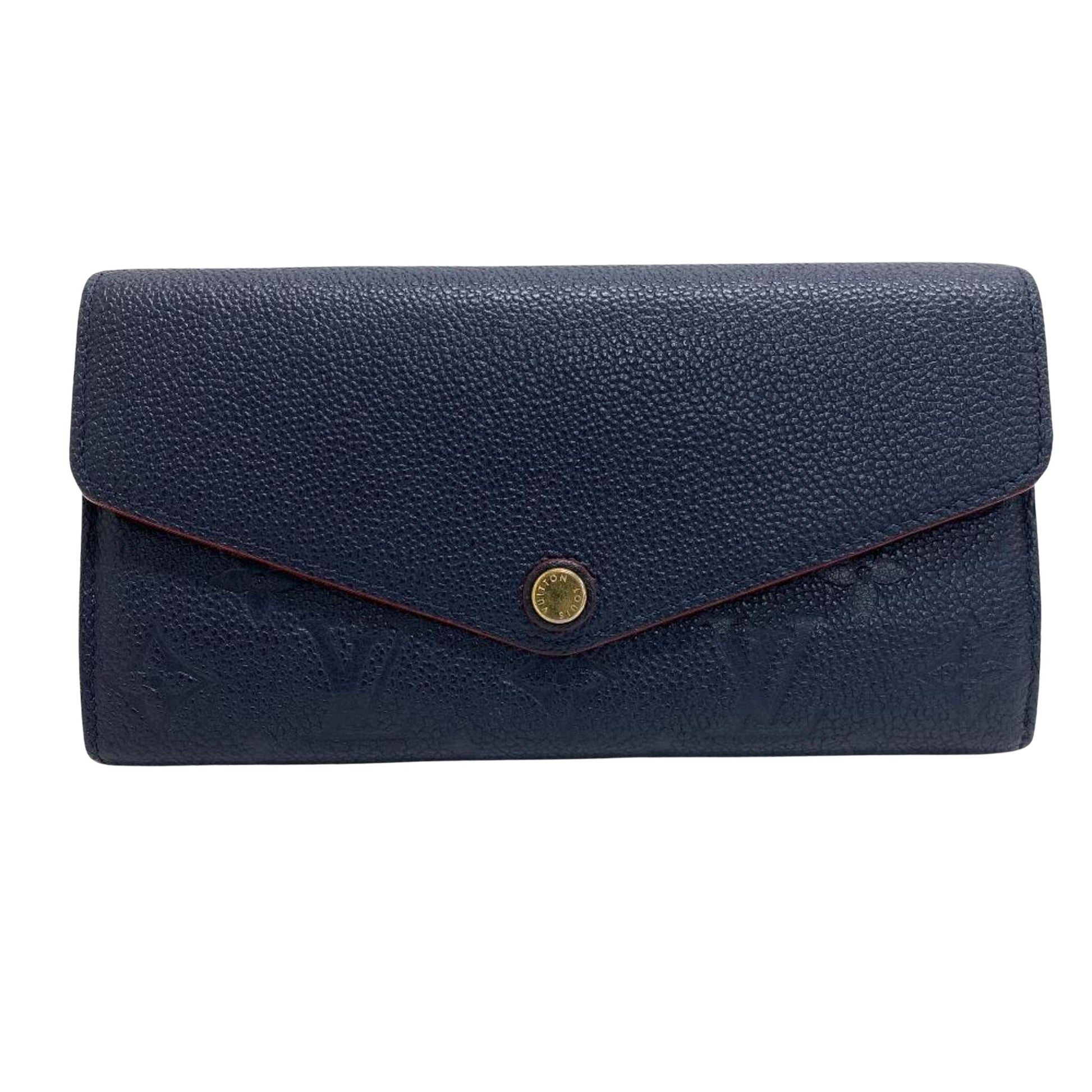 Louis Vuitton Portefeuille Sarah Navy Leather Wallet 