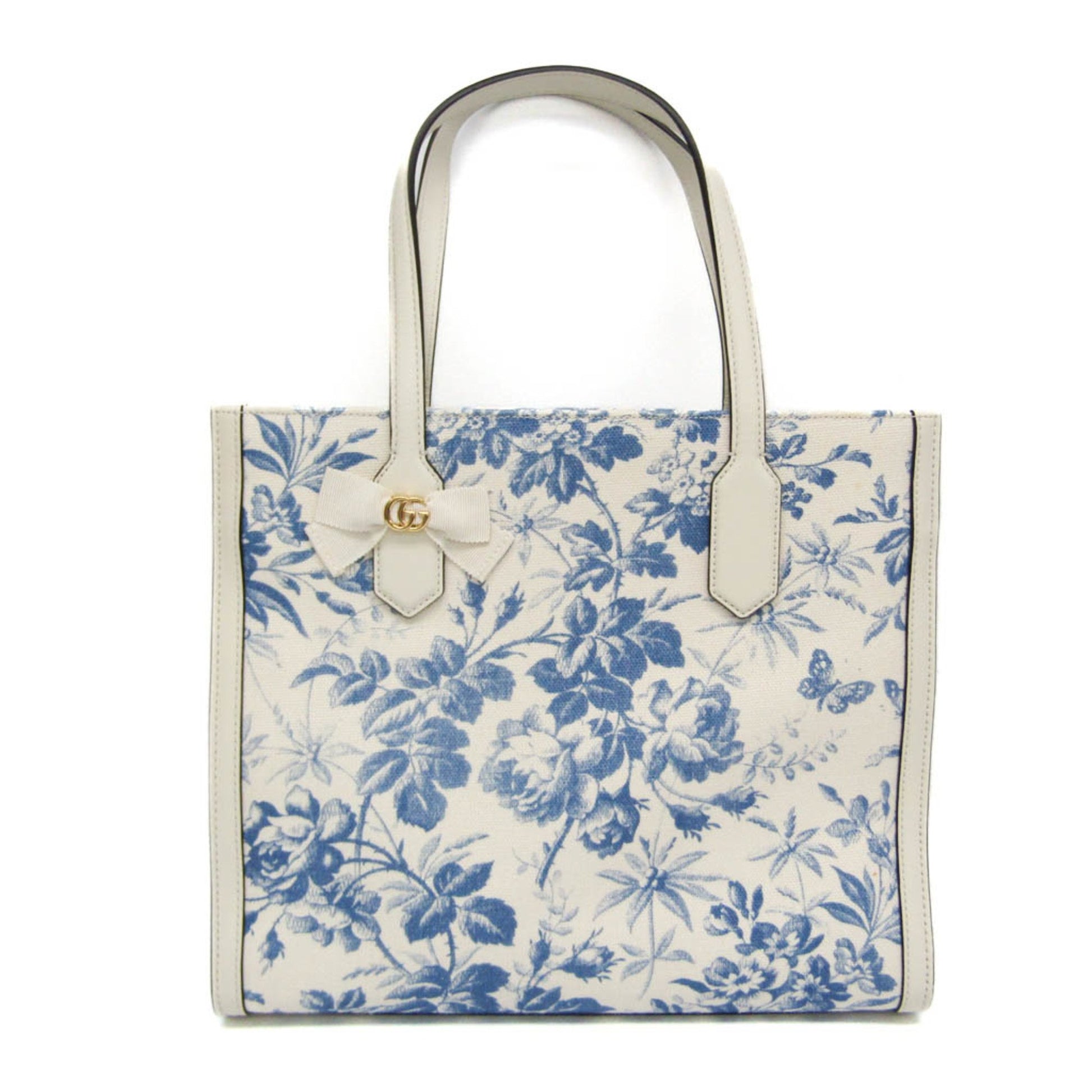 Gucci Herbarium Blue Canvas Tote Bag