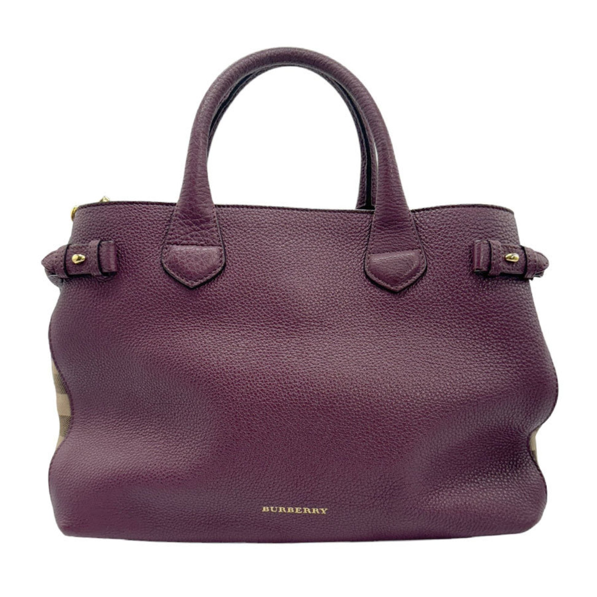 Burberry Banner Purple Leather Shoulder Bag