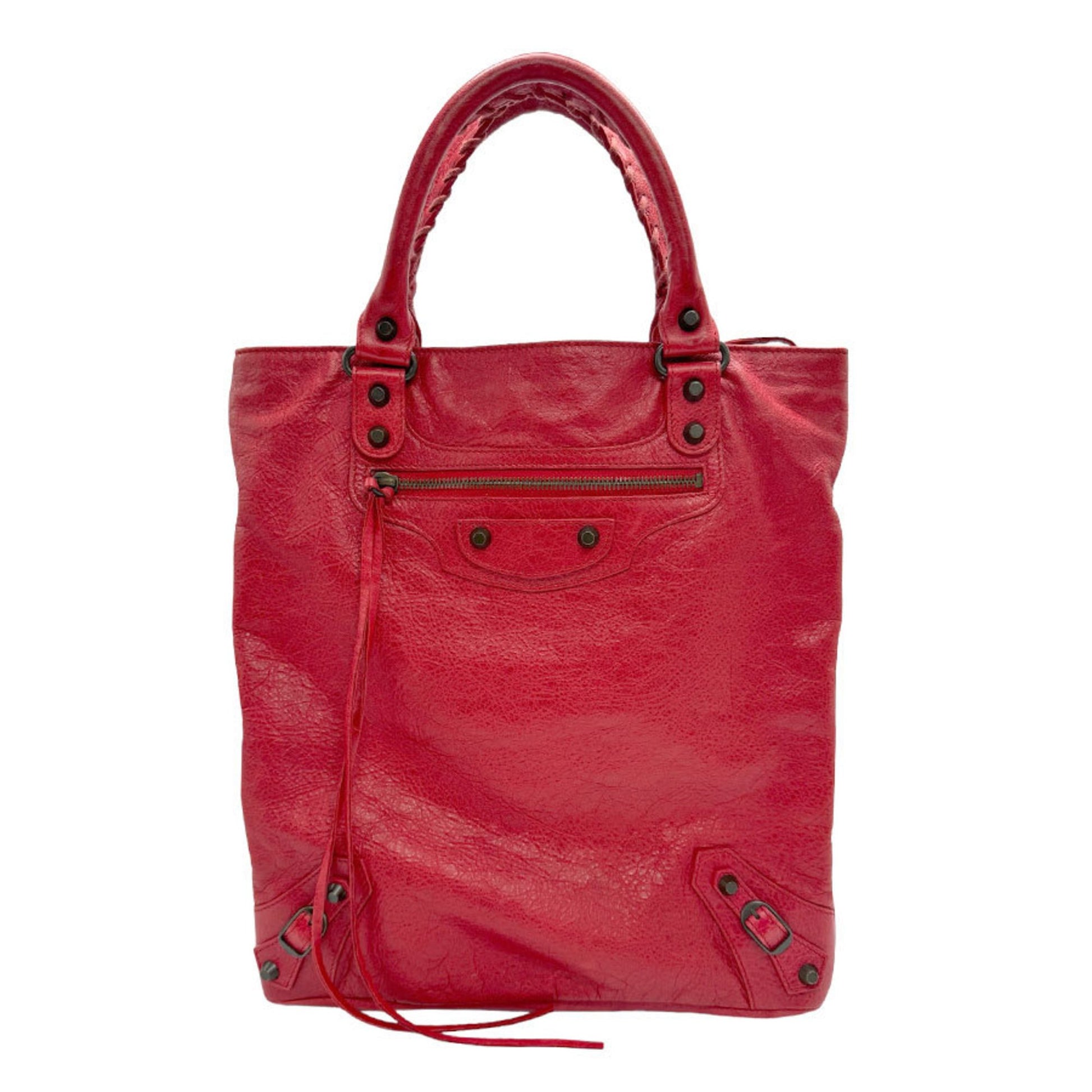 Balenciaga City Red Leather Shoulder Bag