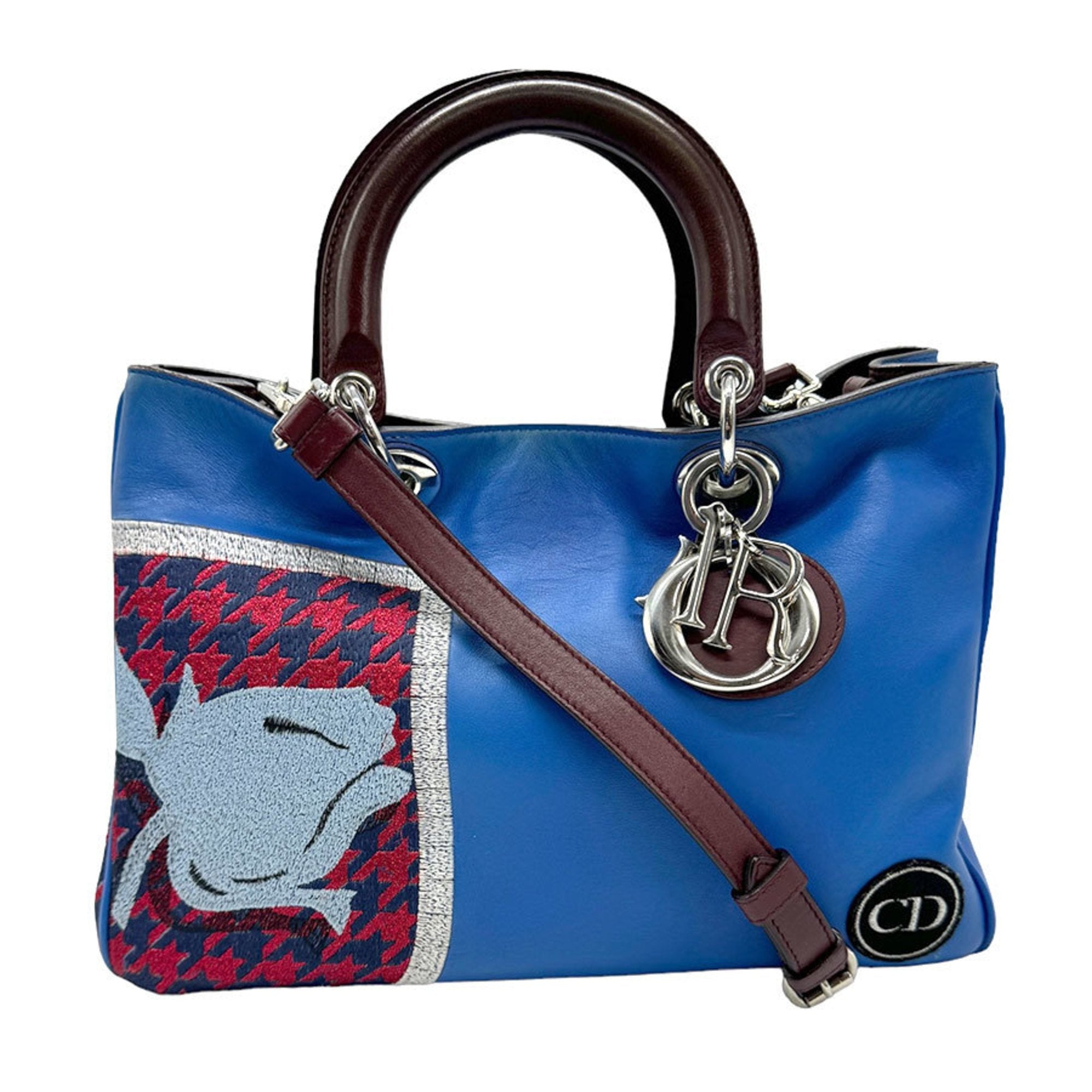 Dior Diorissimo Blue Leather Handbag 