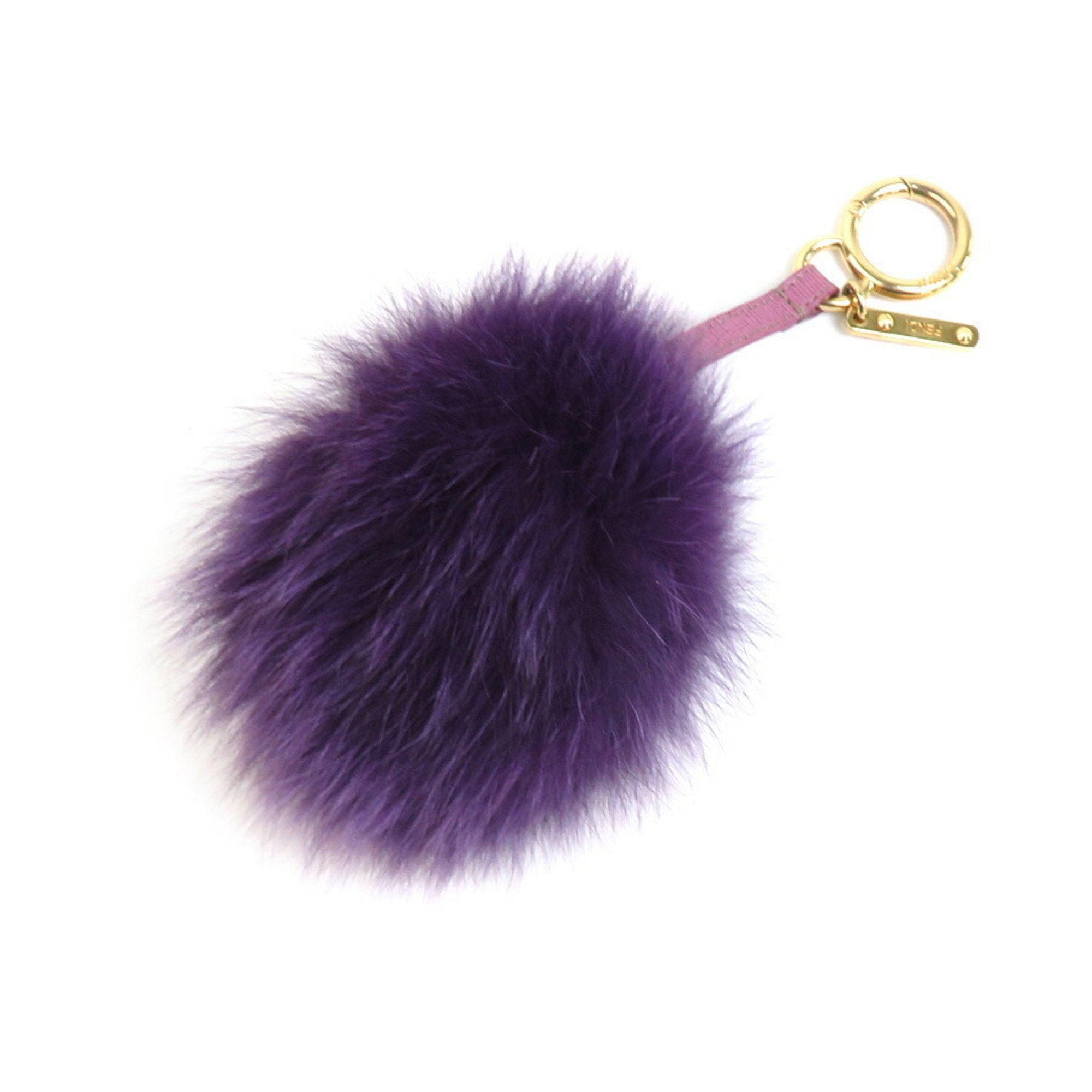 Fendi Pompon charm Purple Fur Bag 