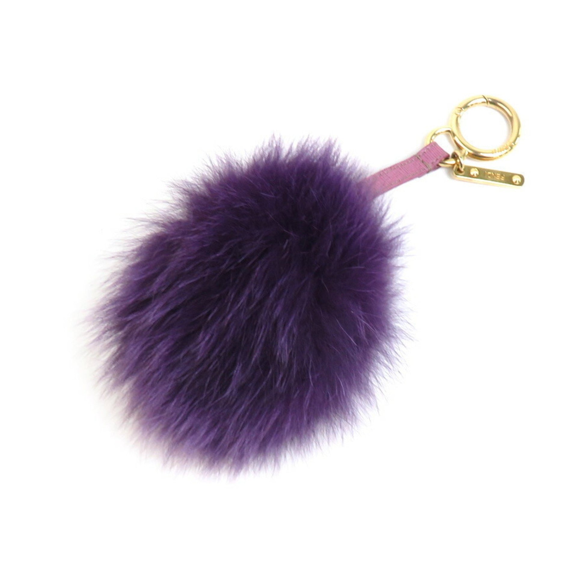 Fendi Pompon charm Purple Fur Bag 