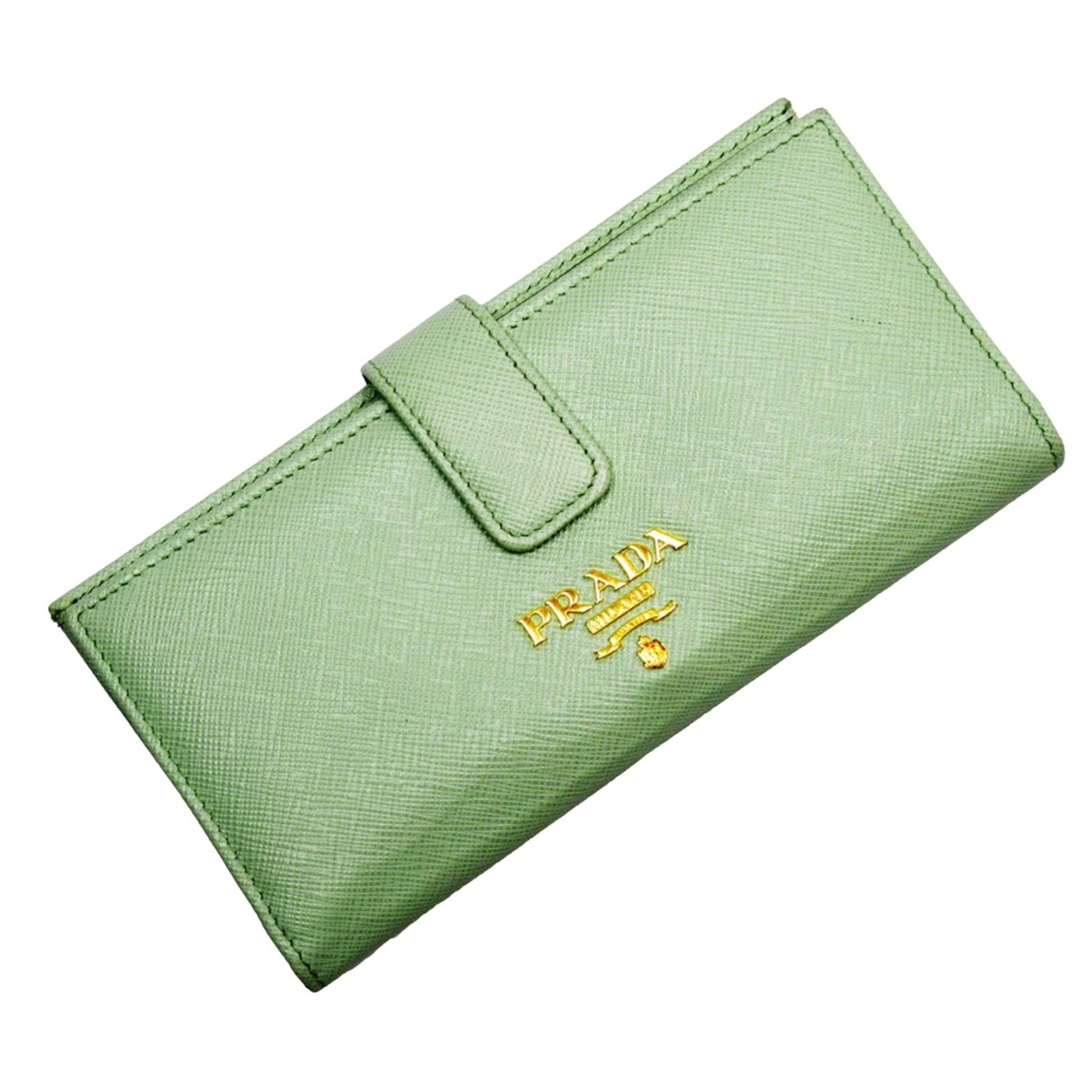 Prada Saffiano Green Leather Wallet 