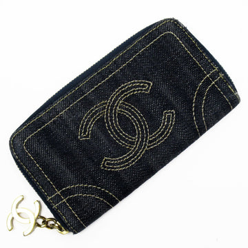 Chanel Zip around wallet Blue Denim - Jeans Wallet 