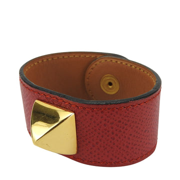 Hermès Medor Red Leather Bracelet 