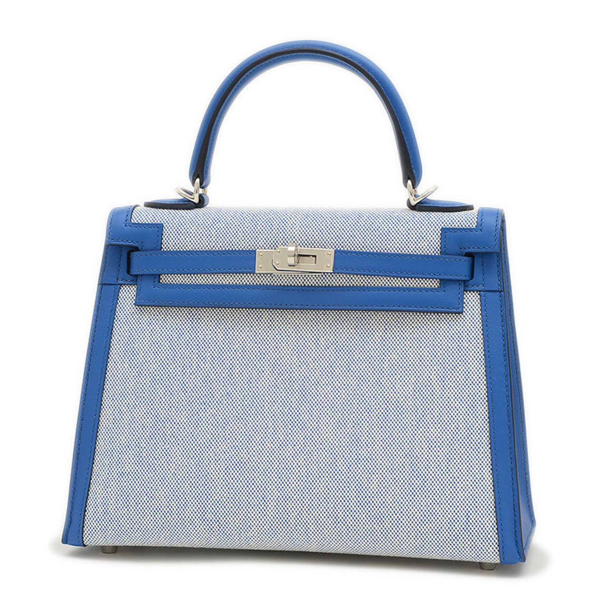 Hermès Kelly 25 Blue Leather Handbag 